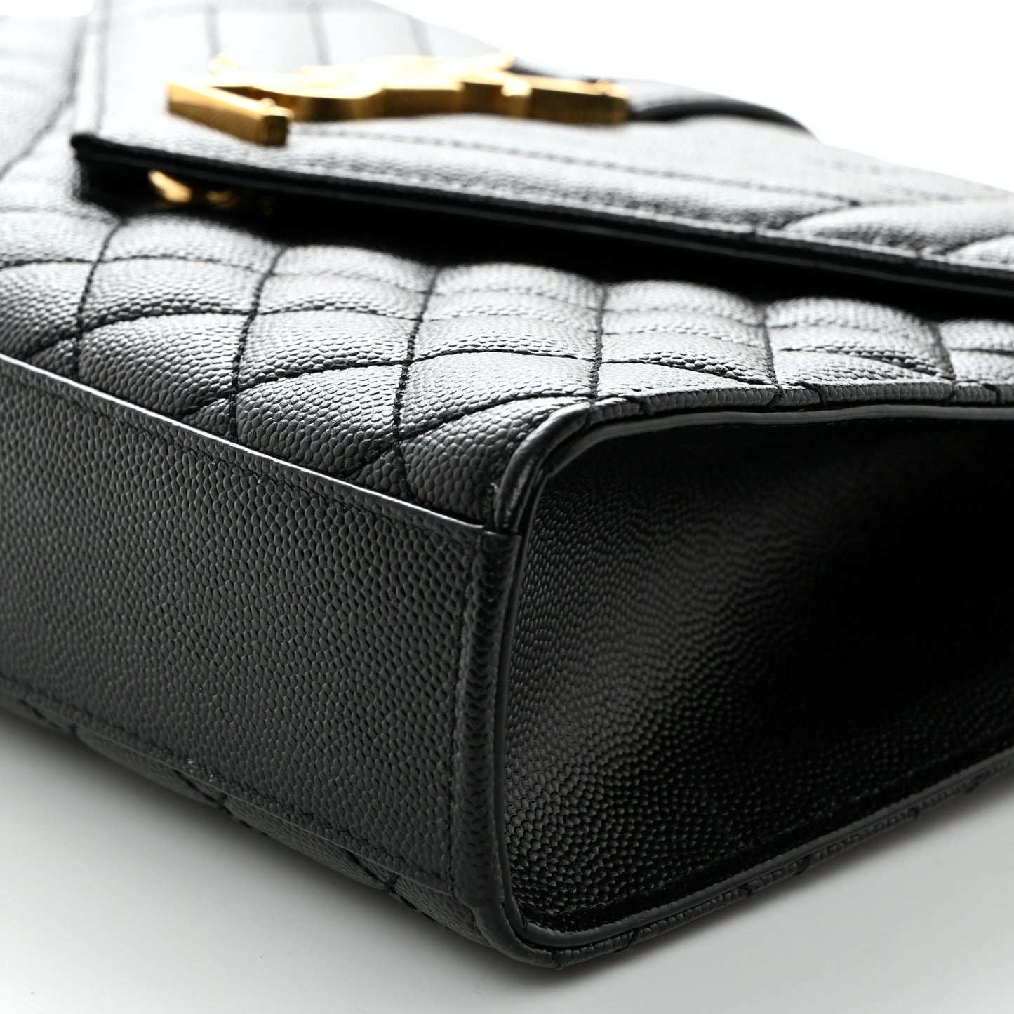 Grain De Poudre Textured Mixed Matelasse Triquilt Medium Monogram Satchel Black