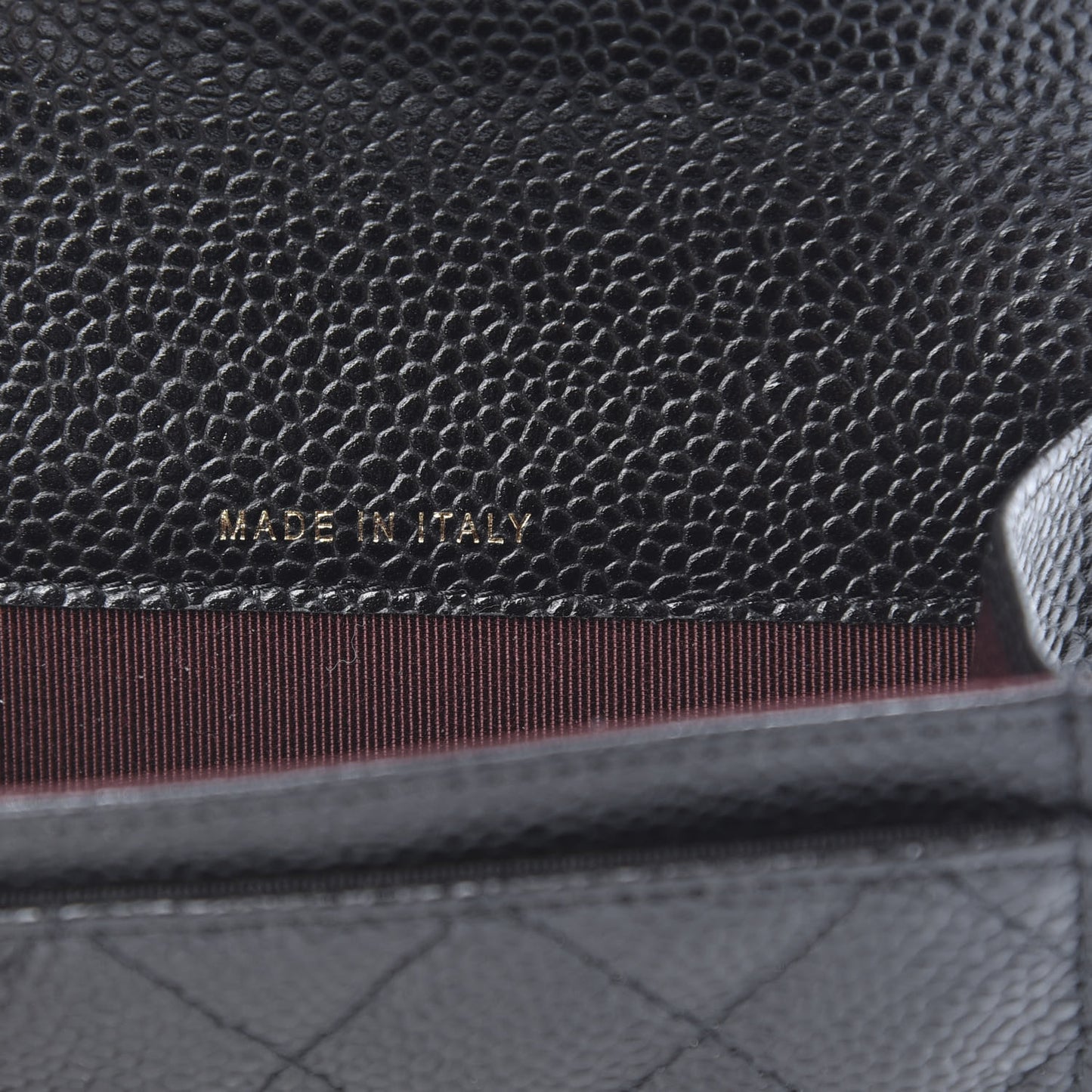 Caviar Quilted Flap Card Holder Black