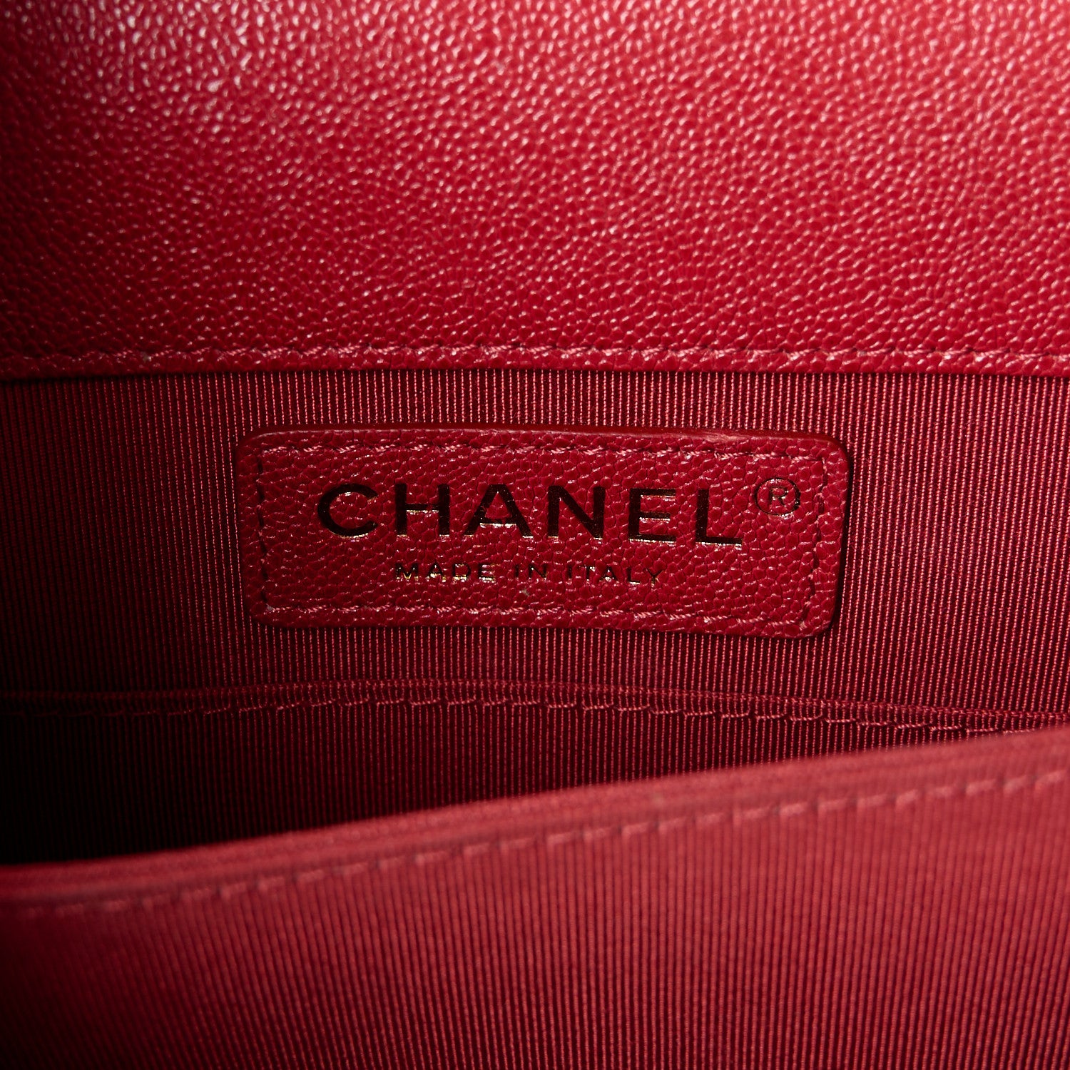 Chanel Caviar Quilted North South Boy Flap Red 6 of 10