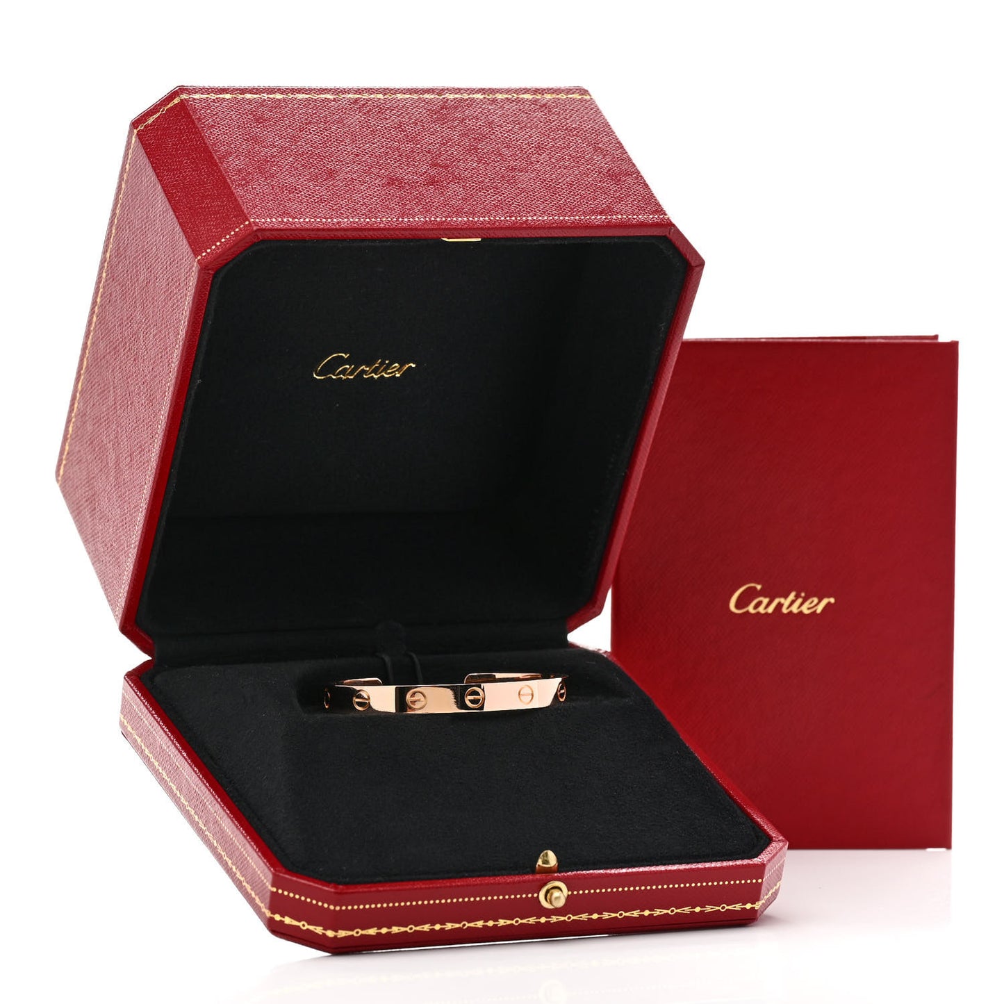 18K Pink Gold LOVE Cuff Bracelet 16