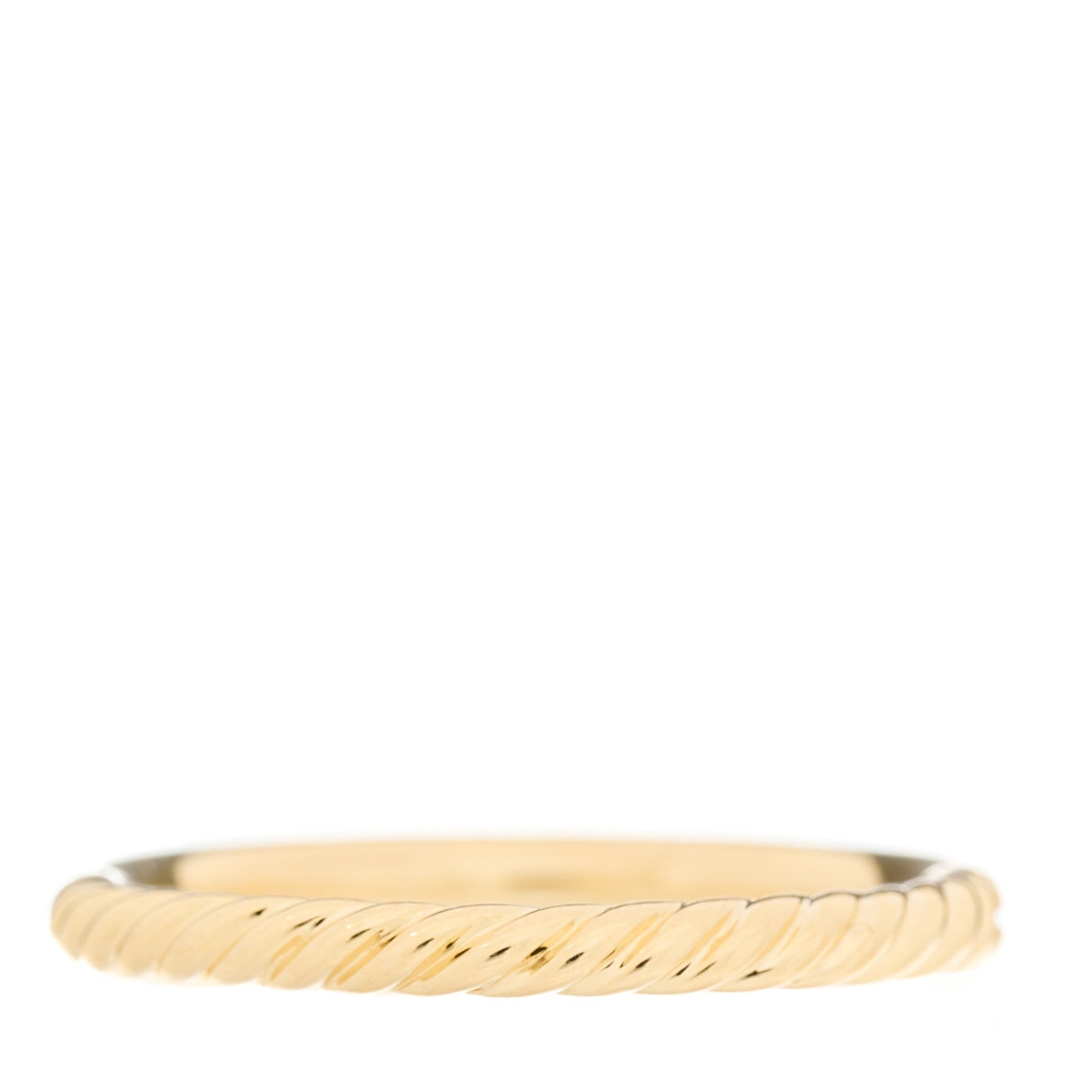 David Yurman 18K Yellow Gold Diamond 2mm Cable Collectibles Stack Ring 52 6 3 of 4