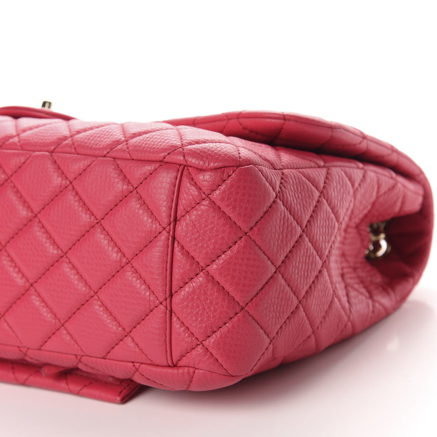 Calfskin Quilted Small XXL Travel Flap Bag Dark Pink