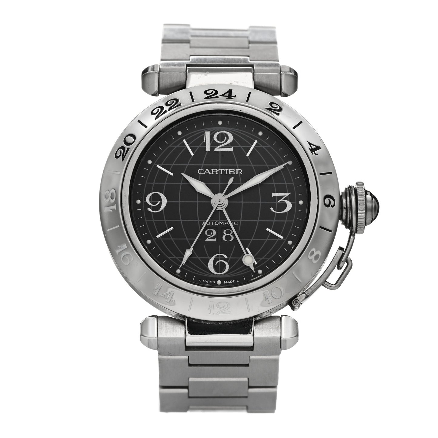 Stainless Steel 35mm Pasha C Big Date Automatic Watch Black