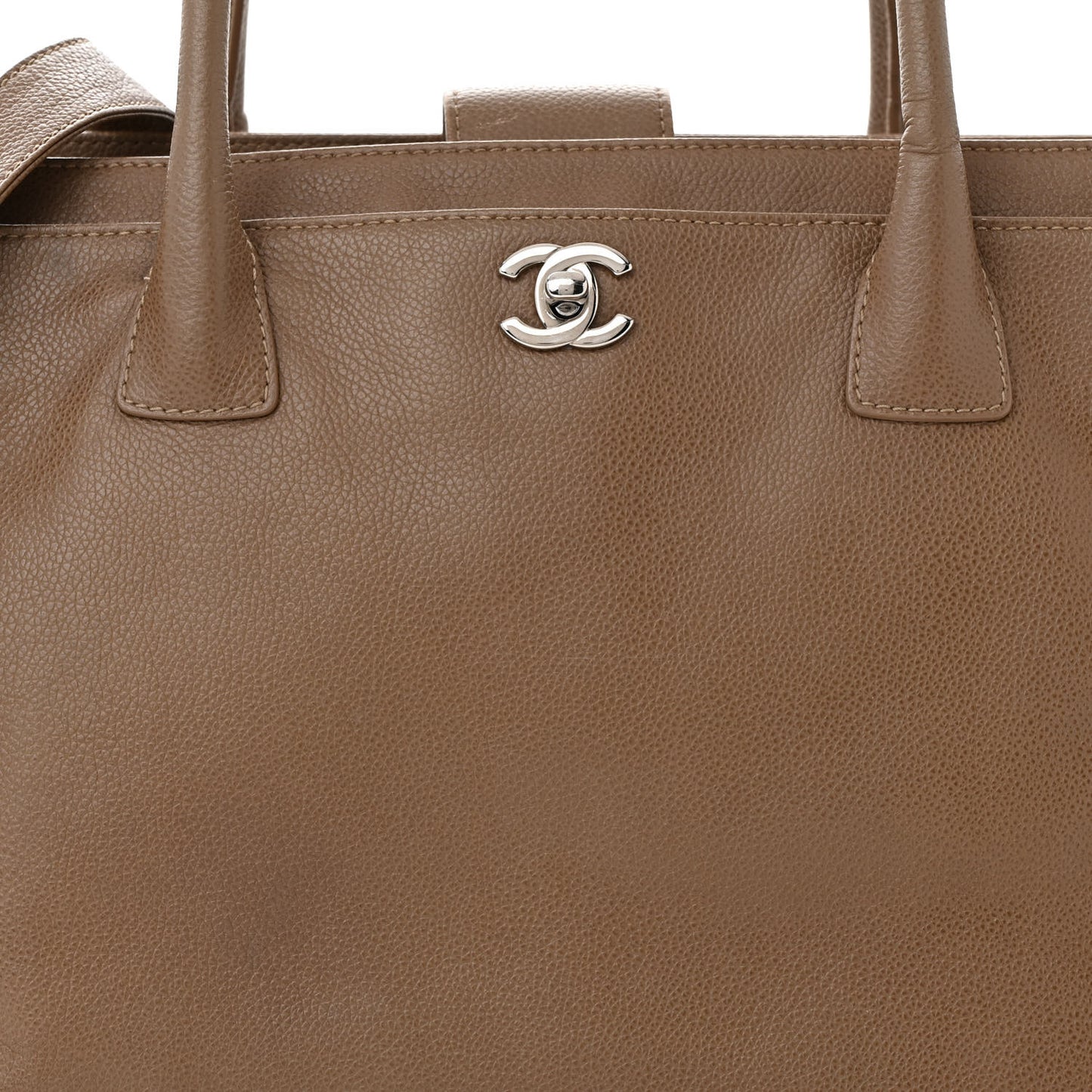 Calfskin Cerf Executive Shopper Tote Light Brown