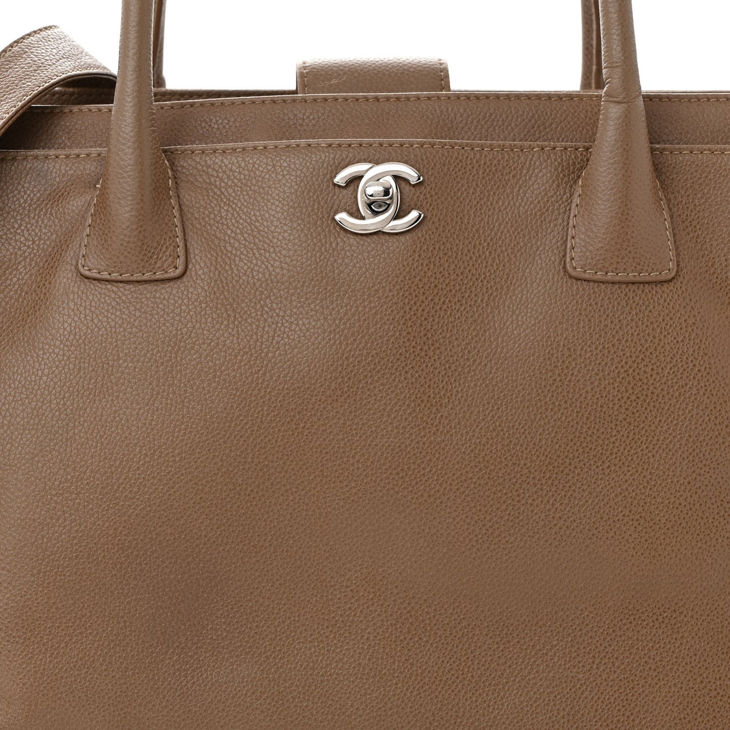 Chanel Calfskin Cerf Executive Shopper Tote Light Brown 10 of 19
