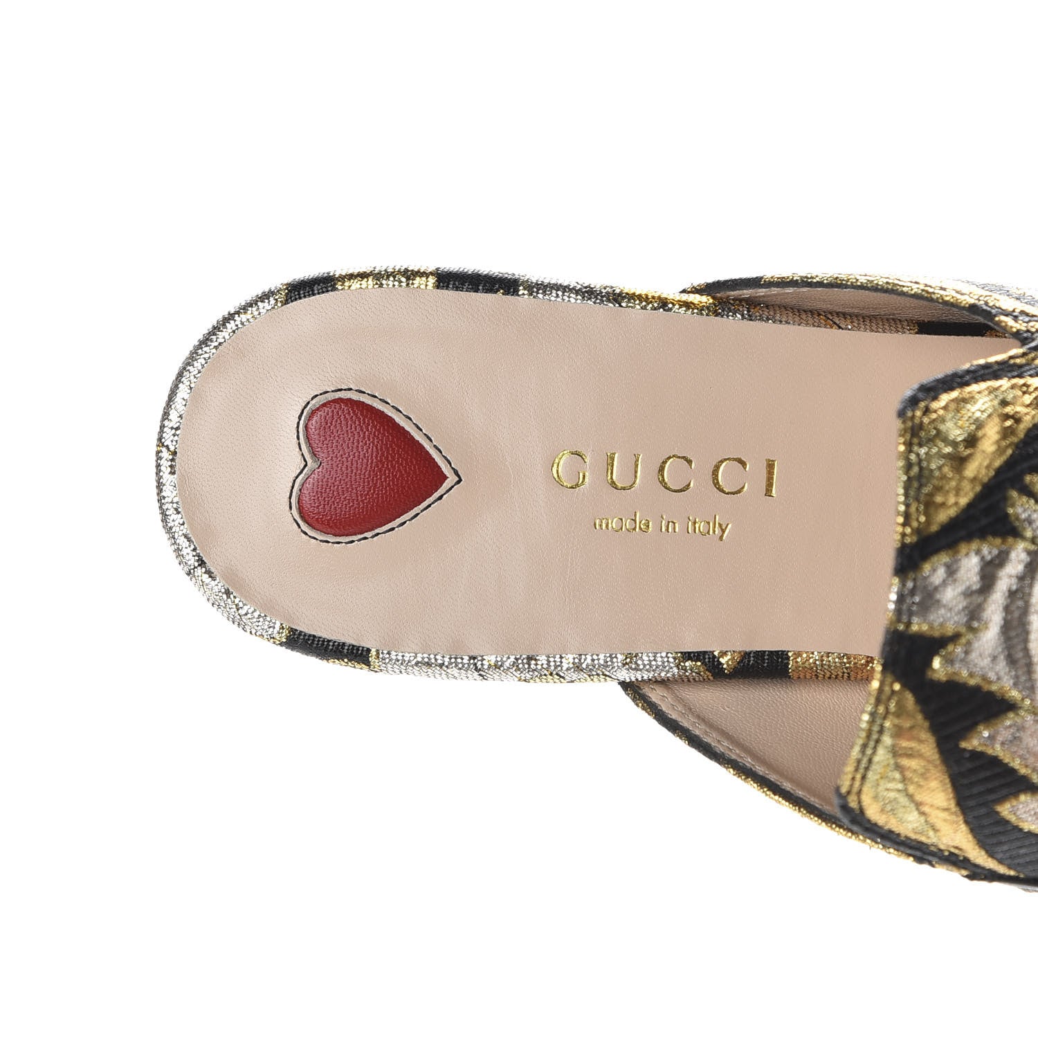 Gucci Jacquard Floral Womens Princetown Slippers 36 Oro Black 8 of 9