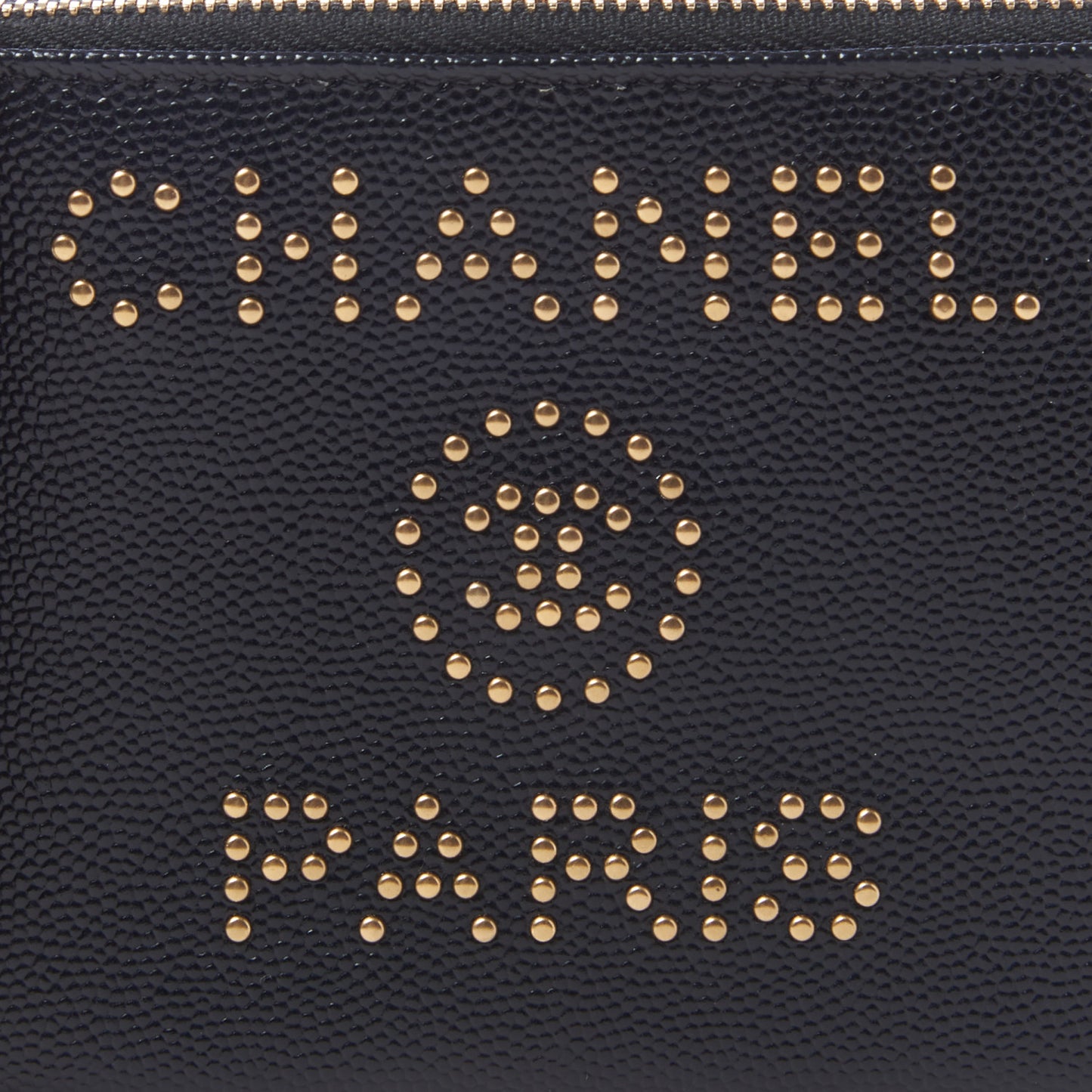 Caviar Studded Small Deauville Clutch With Chain Black