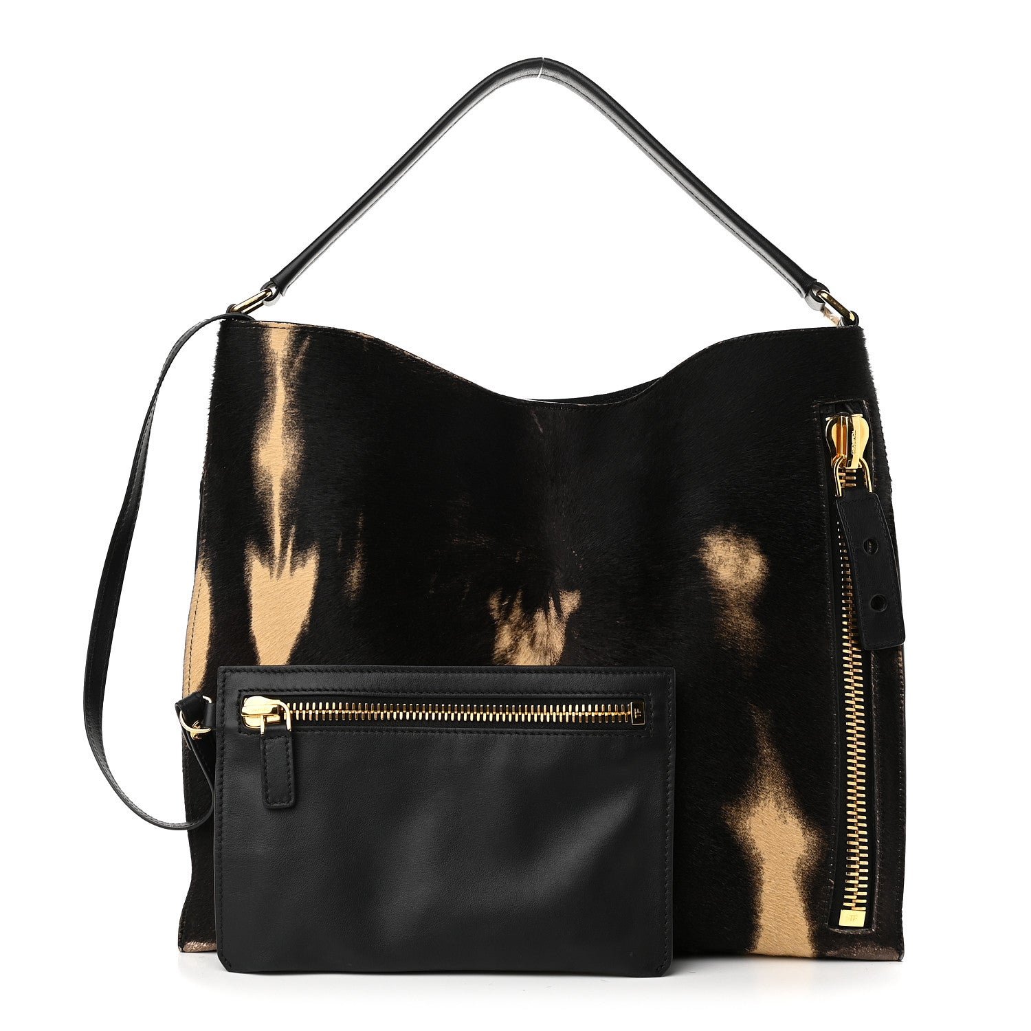 Tom Ford Calf Hair Tie Dye Small Alix Padlock Zip Hobo Bag 1 of 11