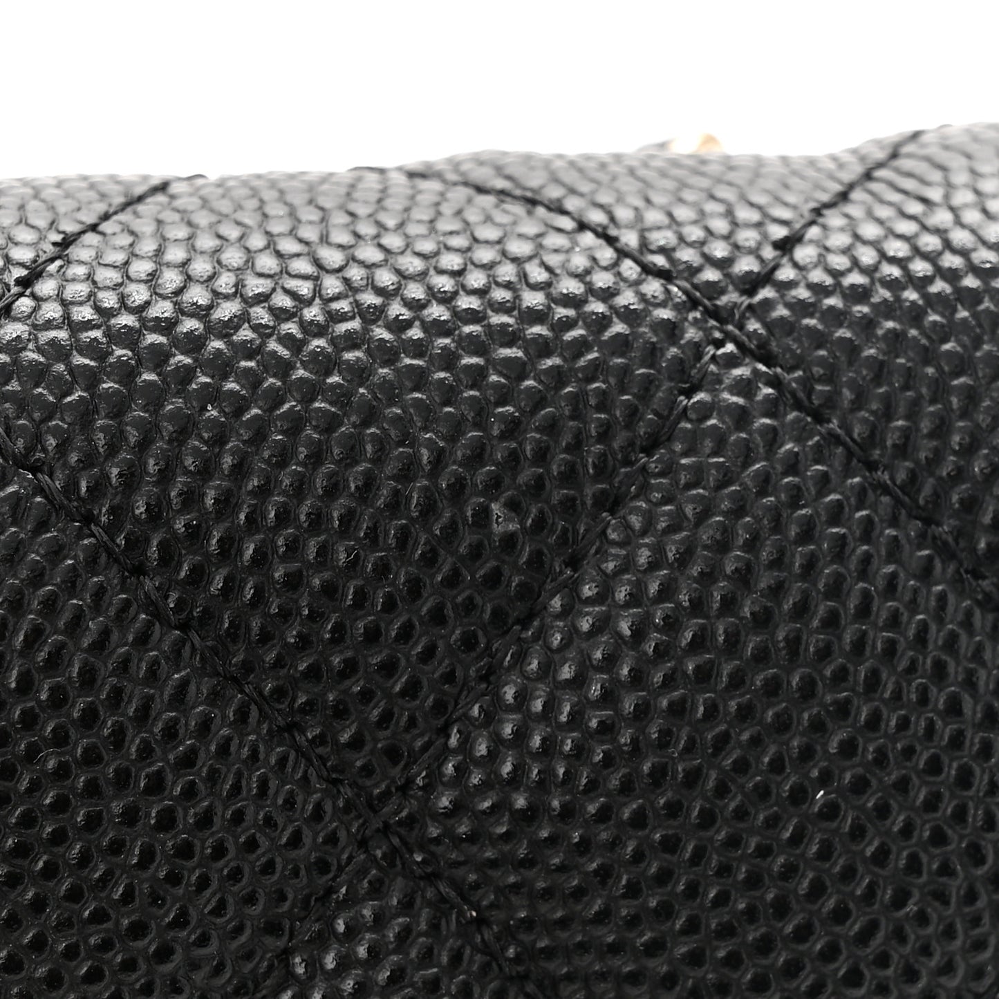 Caviar Quilted Mini Chain Belt Bag Black