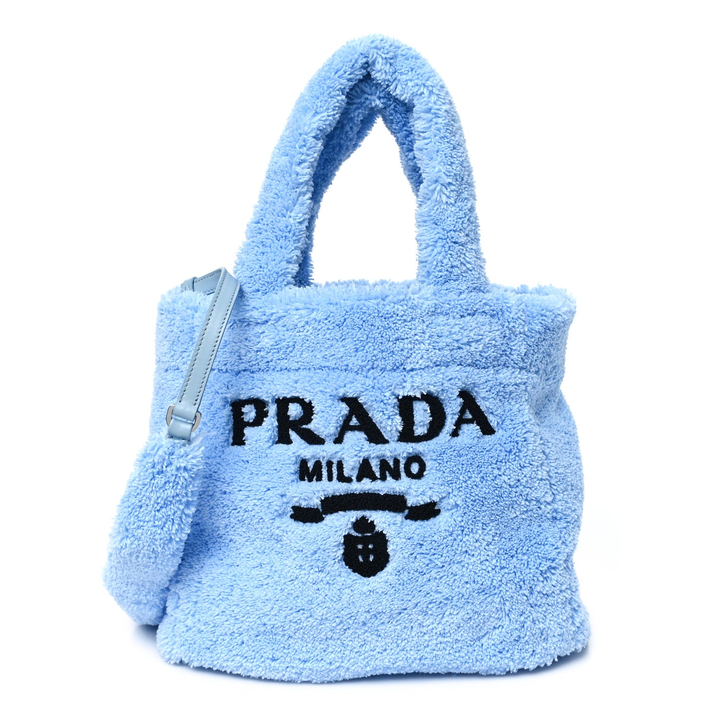Terry Cloth Small Tote Bag Celeste Black