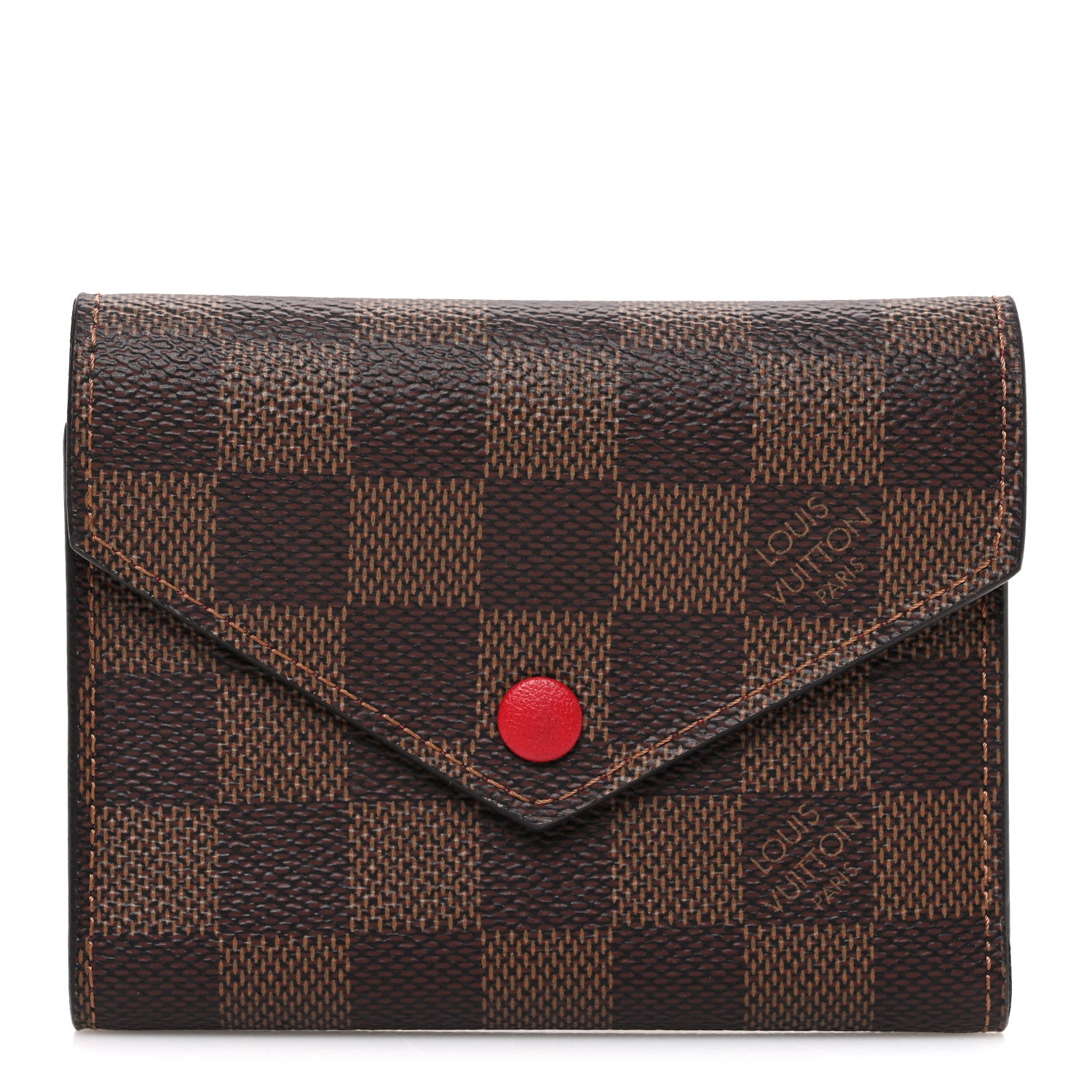 Louis Vuitton Damier Ebene Victorine Wallet Red 1867319 – FASHIONPHILE