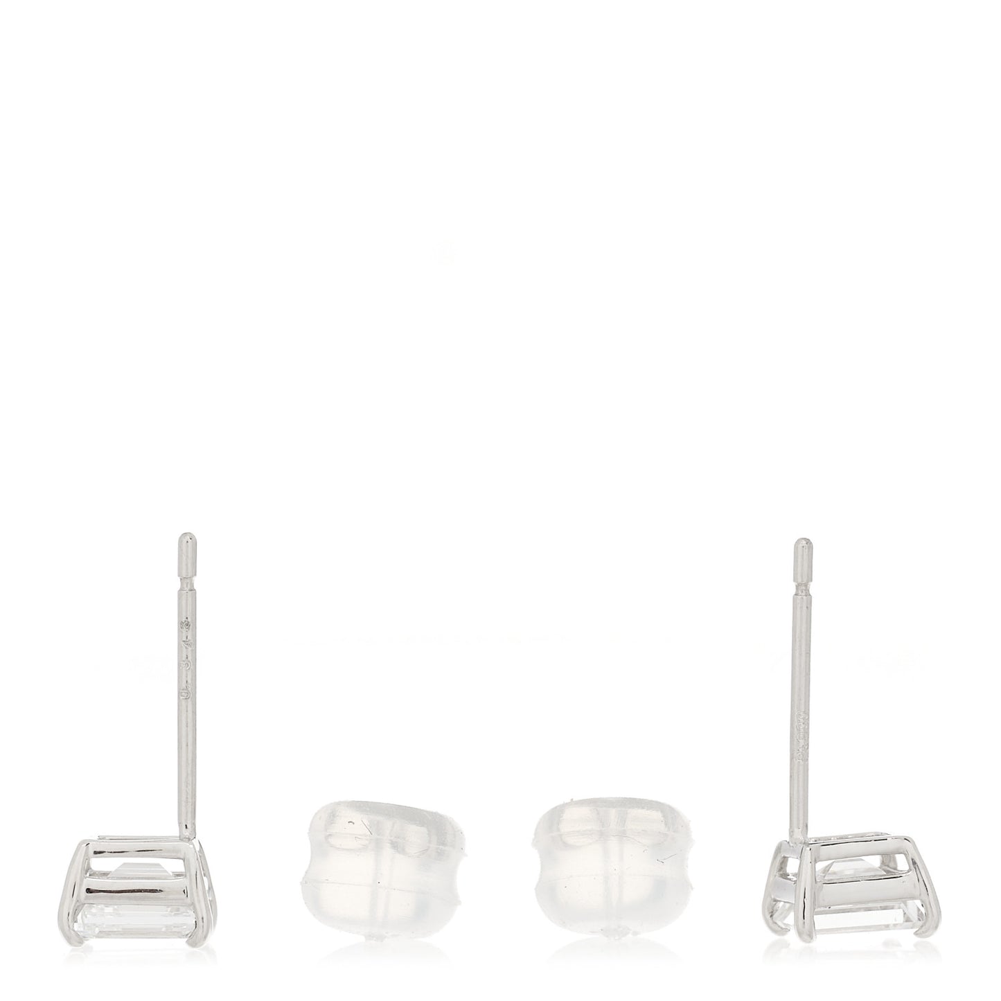 Platinum Diamond .63ct Emerald Cut Solitaire Earrings