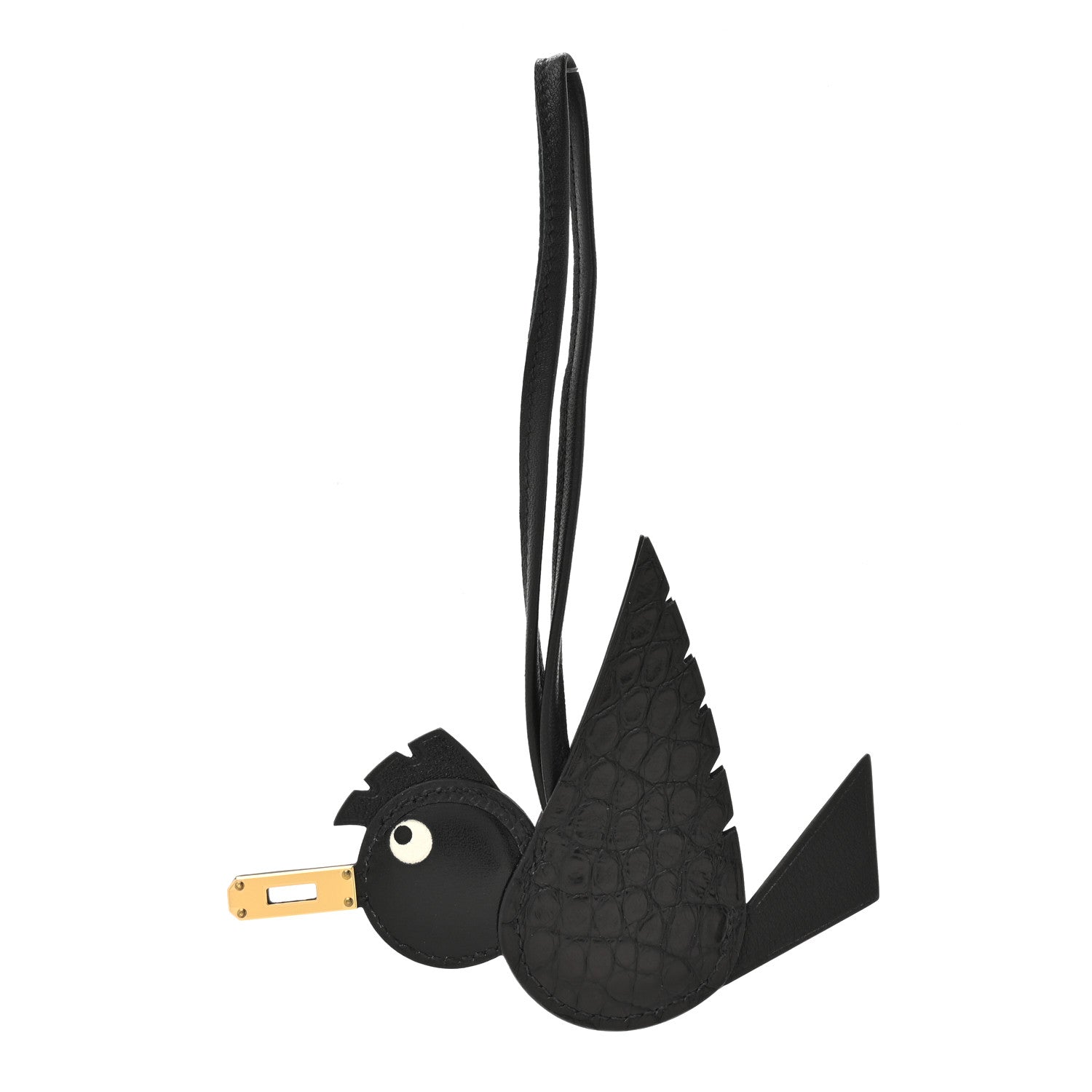 Hermes Swift Alligator Birdy Bag Charm Black 1849366 – FASHIONPHILE