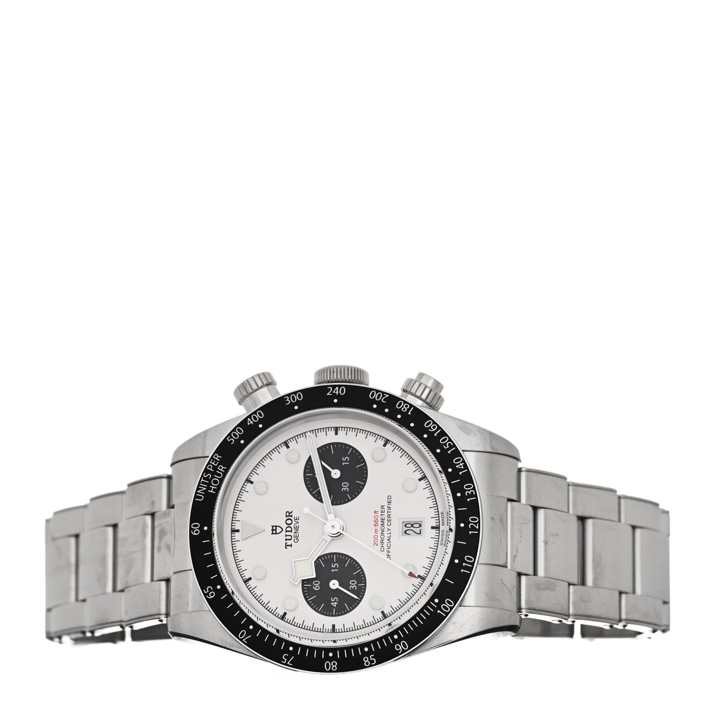 Stainless Steel 41mm Black Bay Chronograph Panda Automatic Watch White 79360N