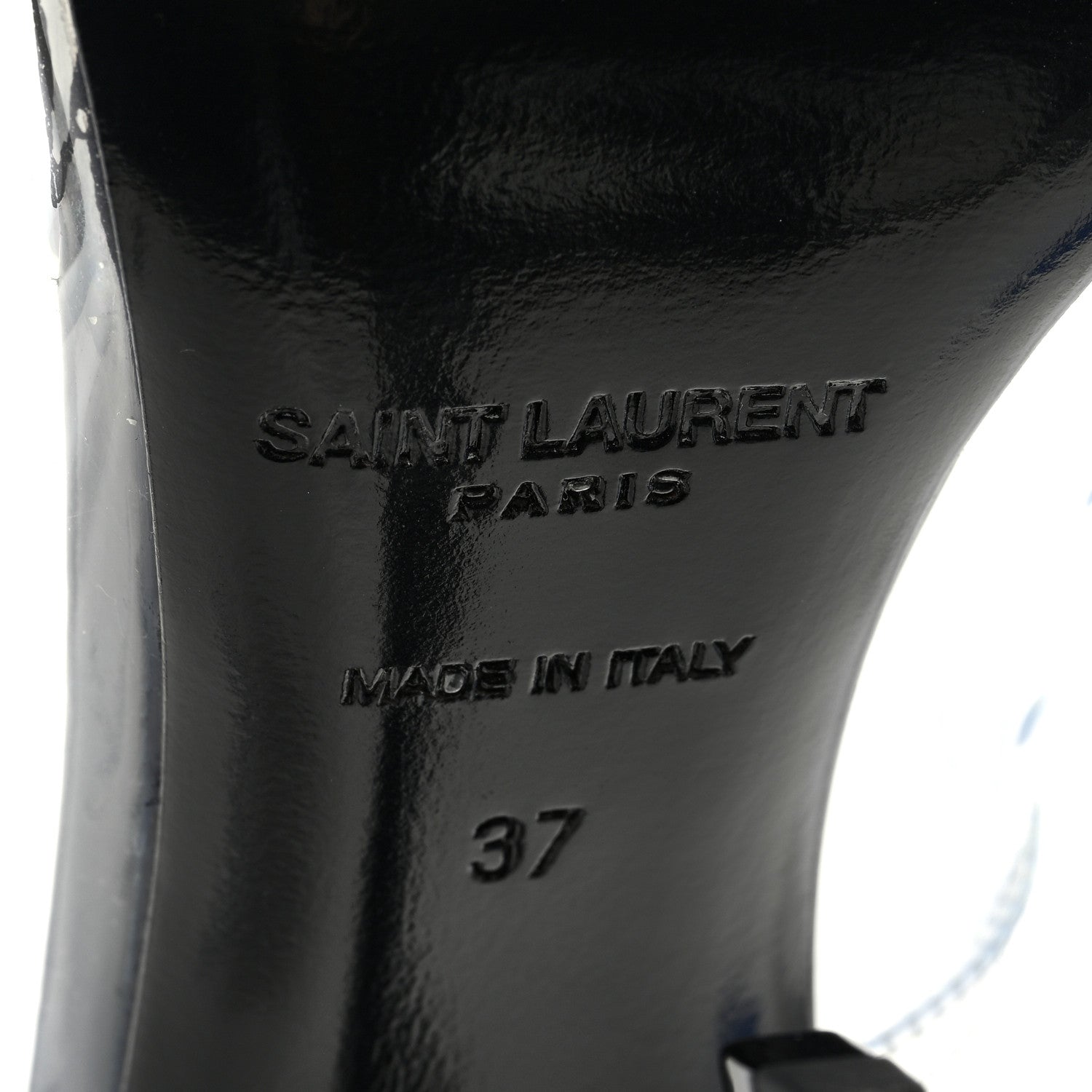 Saint Laurent Patent Calfskin PVC Opyum 110 Pump 37 Black Transparent 6 of 8