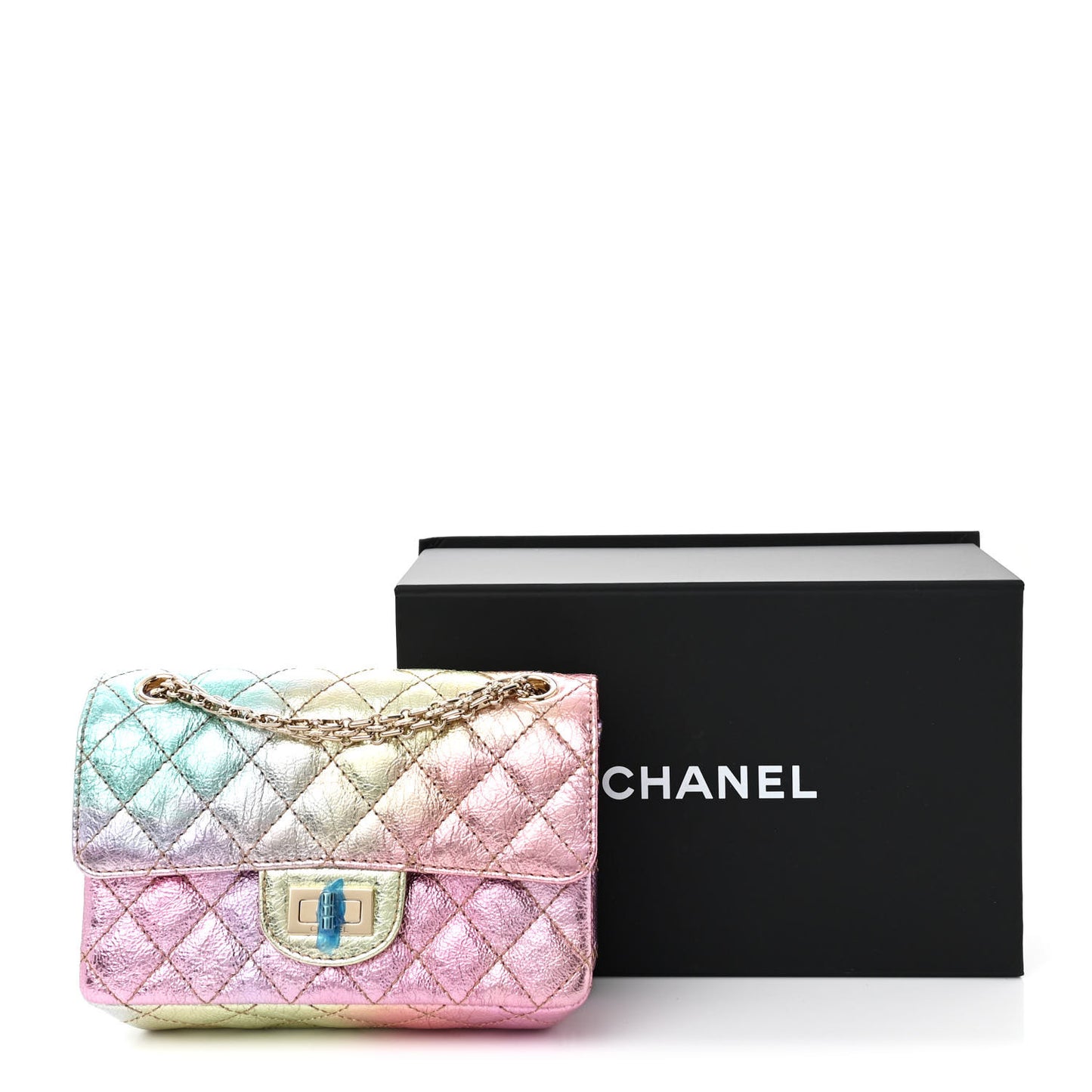 Metallic Goatskin Quilted Mini 2.55 Reissue Flap Multicolor