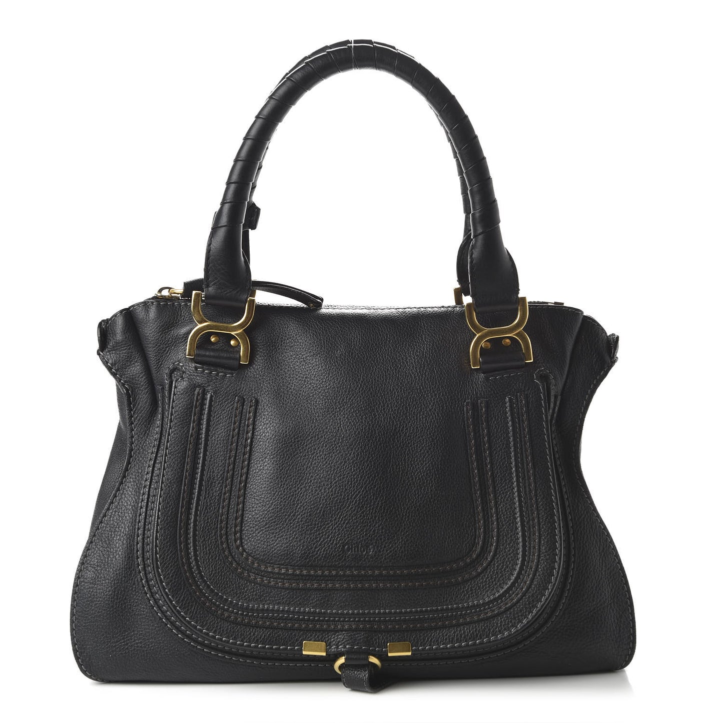 Calfskin Medium Marcie Satchel Black