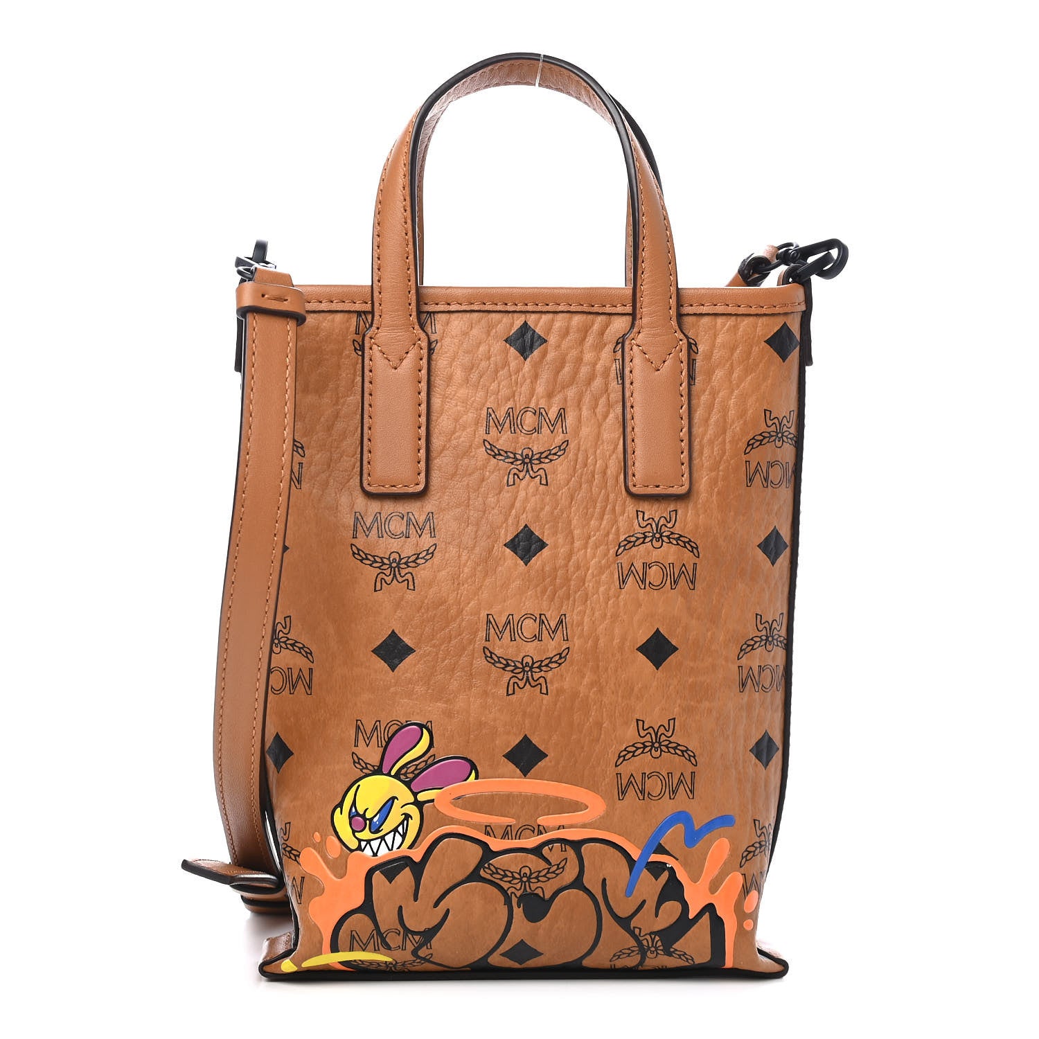 MCM X SAMBYPEN Visetos Mini Crossbody Tote Cognac 850490