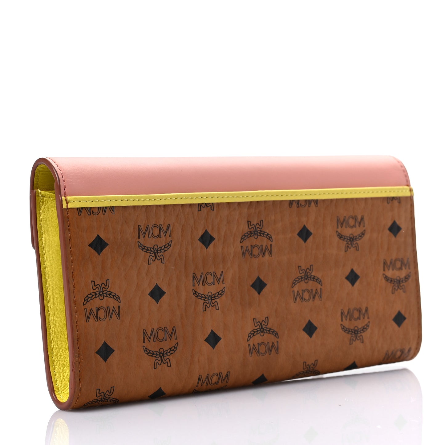 Visetos Large Patricia Wallet On Chain Block Pink Yellow