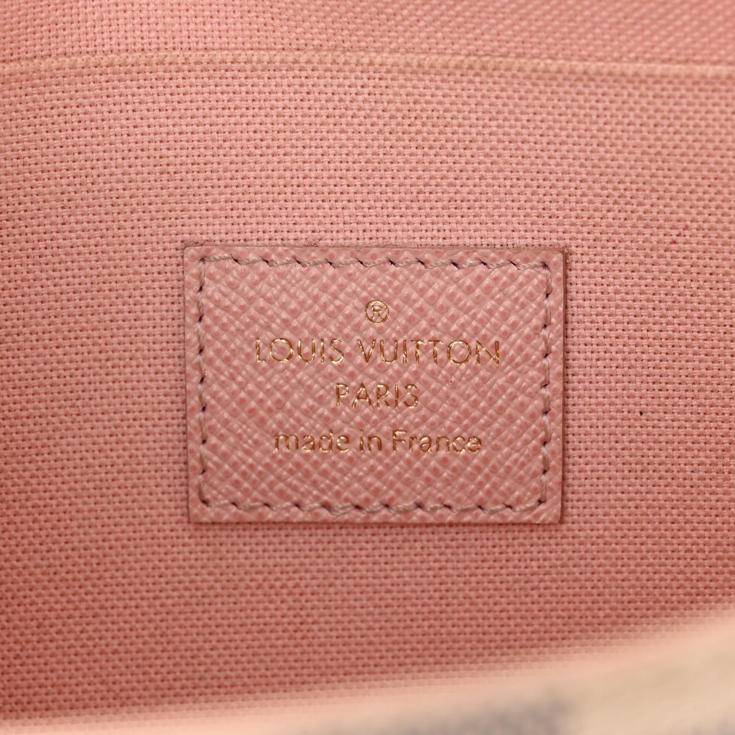 Damier Azur Pochette Felicie Chain Wallet Rose Ballerine