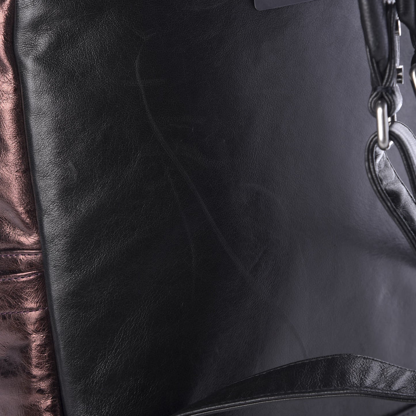 Calfskin Tumbler Colorblock Backpack Bronze Copper Black