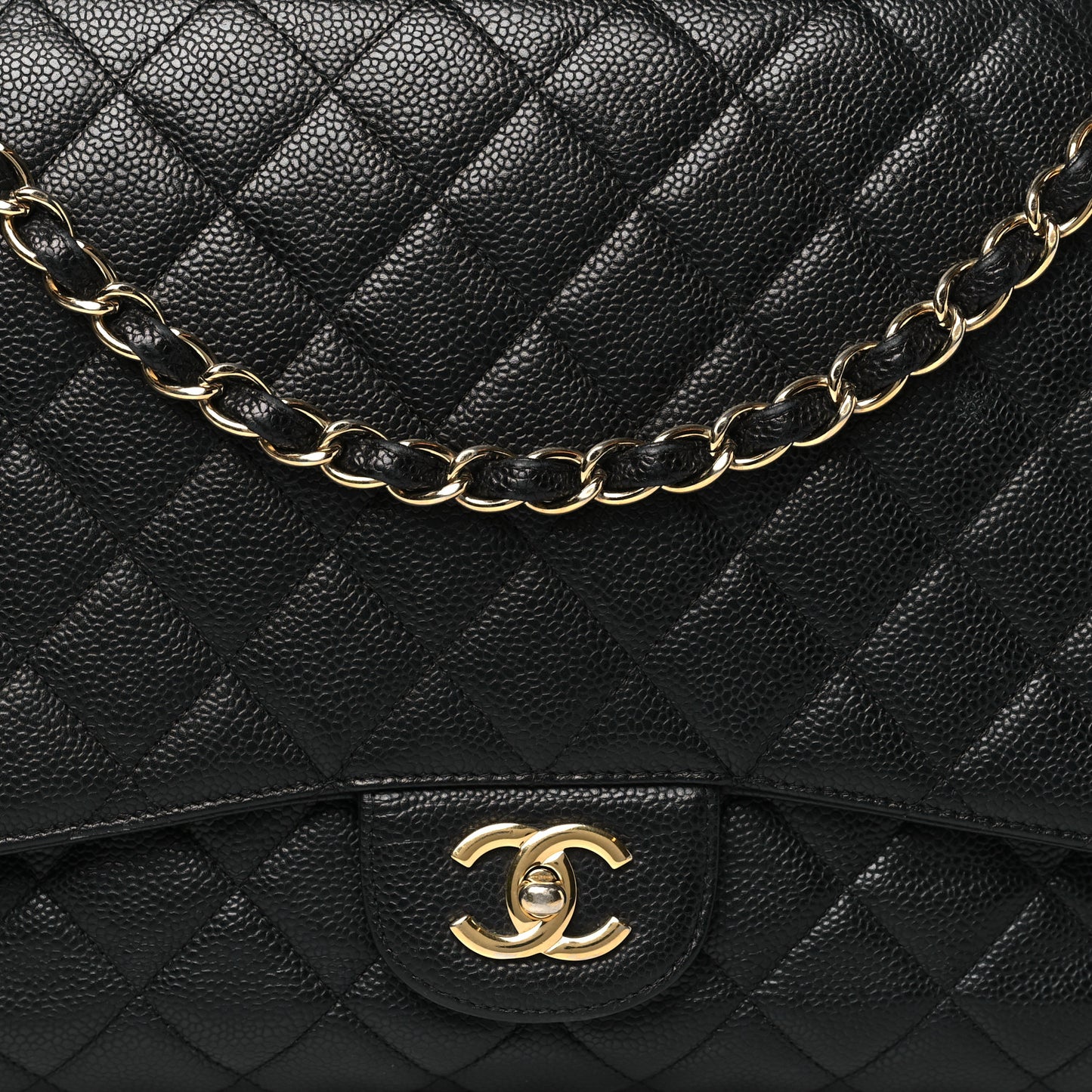 Caviar Quilted Maxi Single Flap Black