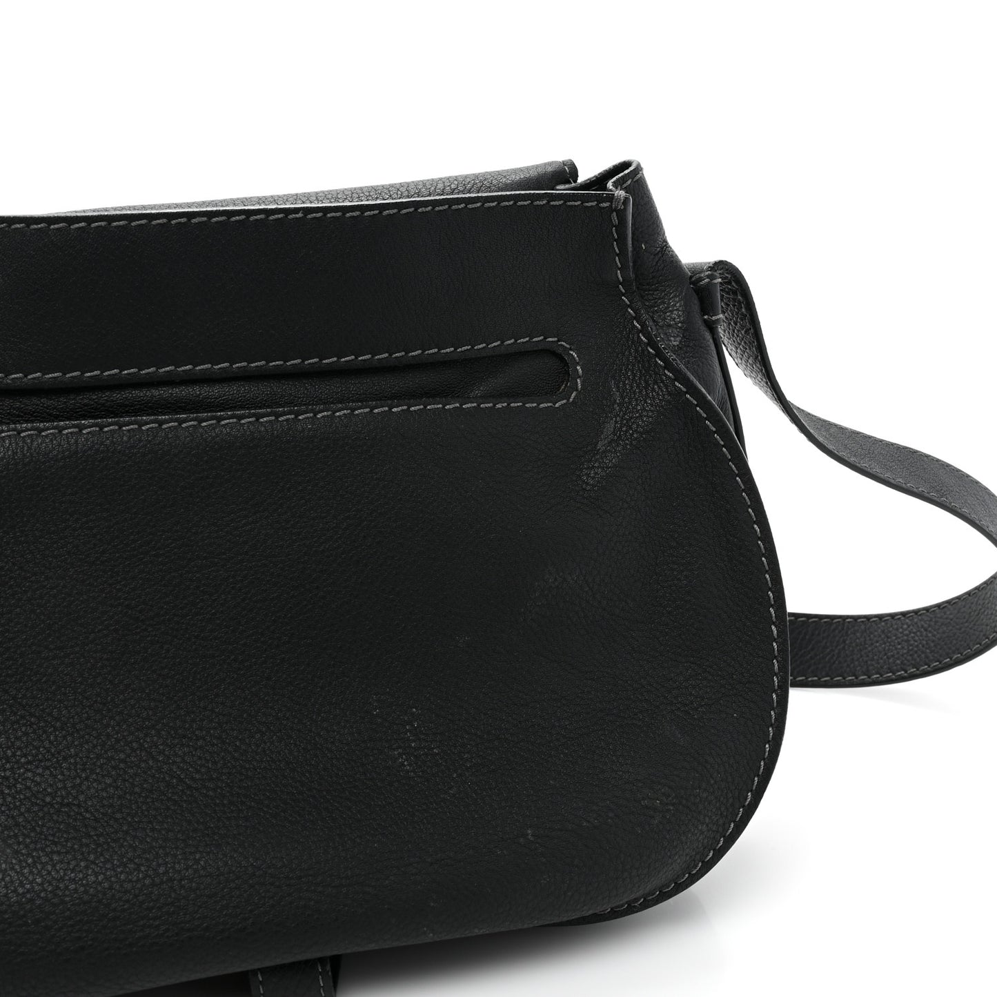 Calfskin Medium Marcie Round Crossbody Bag Black