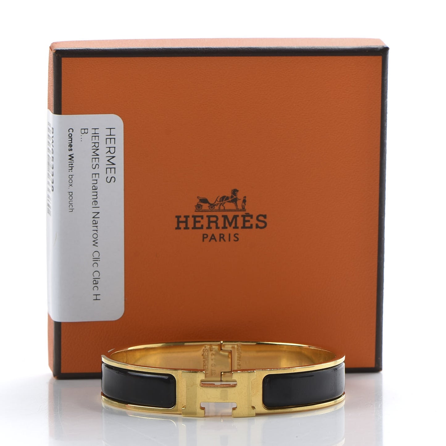 Enamel Narrow Clic Clac H Bracelet PM Black