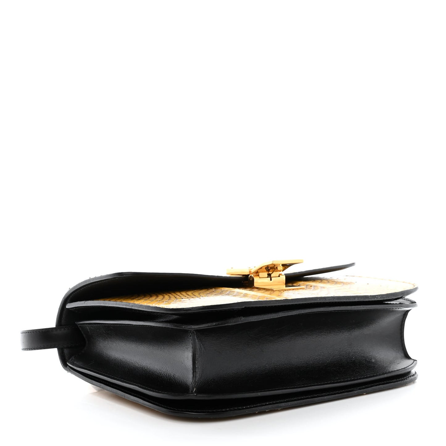 Cobra Calfskin Medium Classic Box Flap Bag Yellow