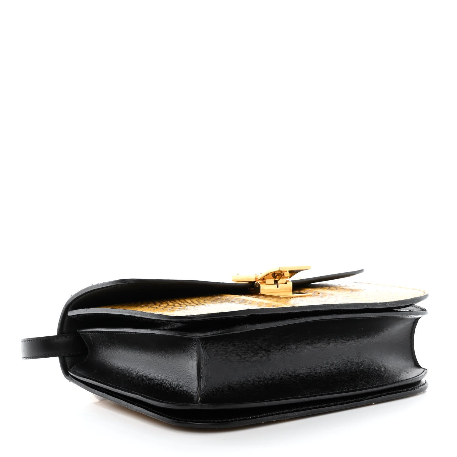 Celine Cobra Calfskin Medium Classic Box Flap Bag Yellow 4 of 12
