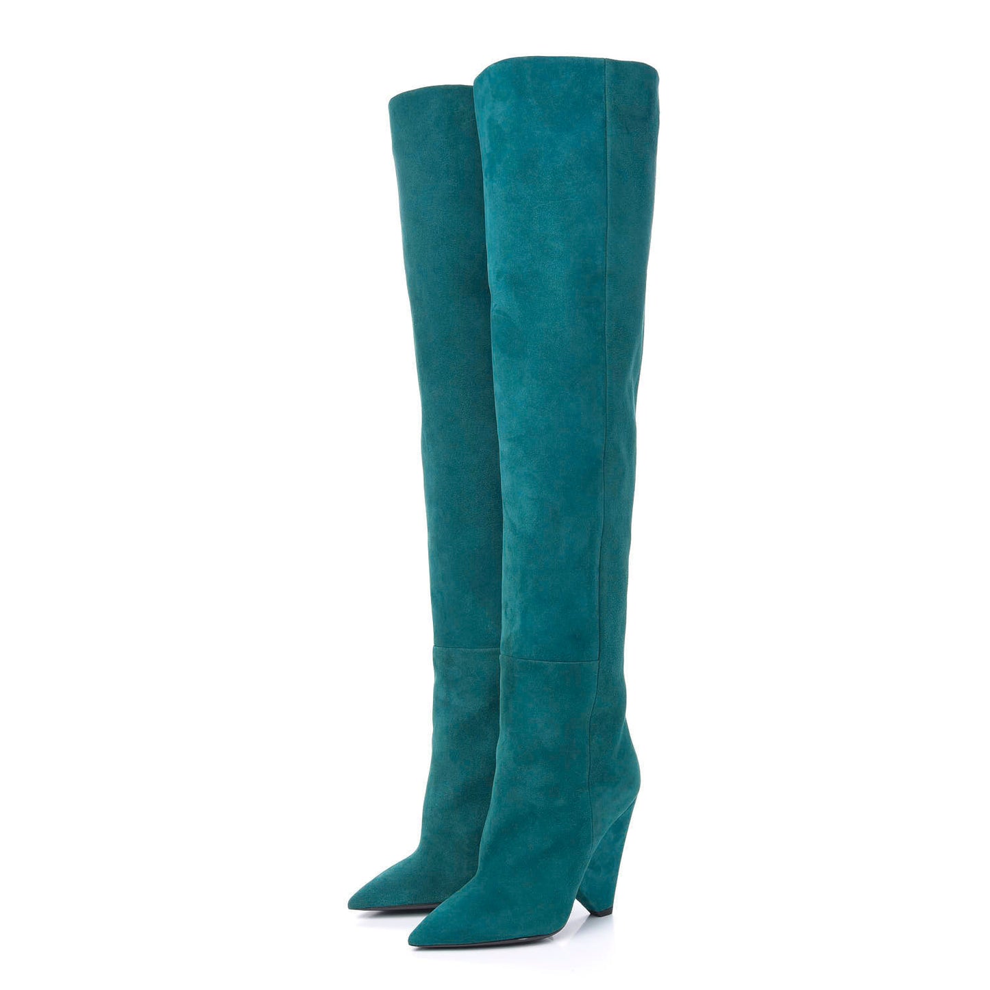Suede Niki 105 Thigh High Boots 35.5 Petrol Blue