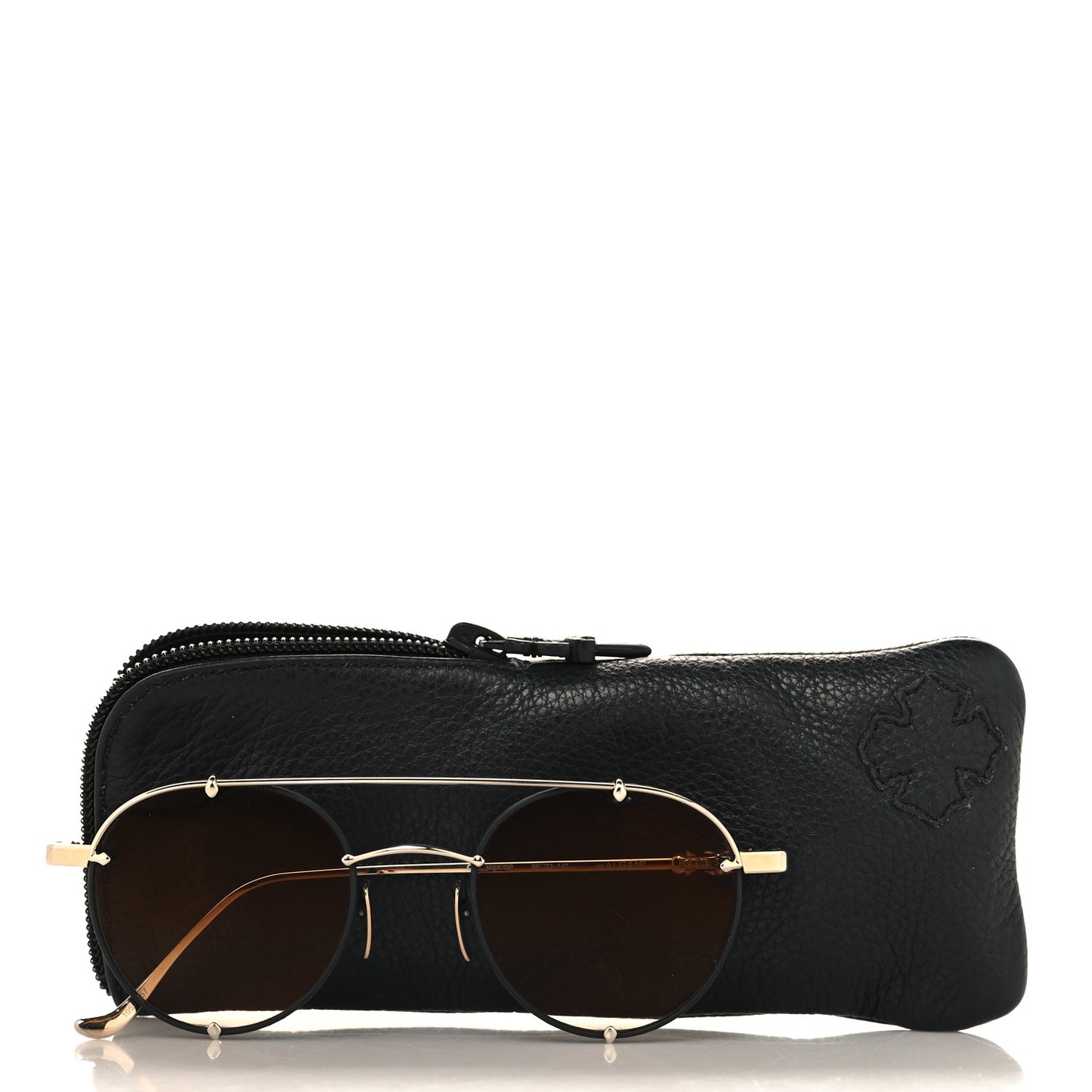 Metal Oralgami Sunglasses Black Gold