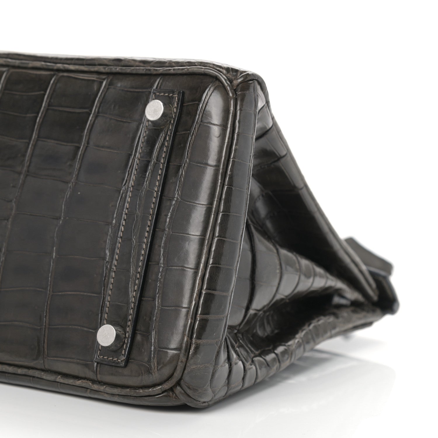 Hermes Shiny Niloticus Crocodile Birkin 30 Graphite 9 of 18