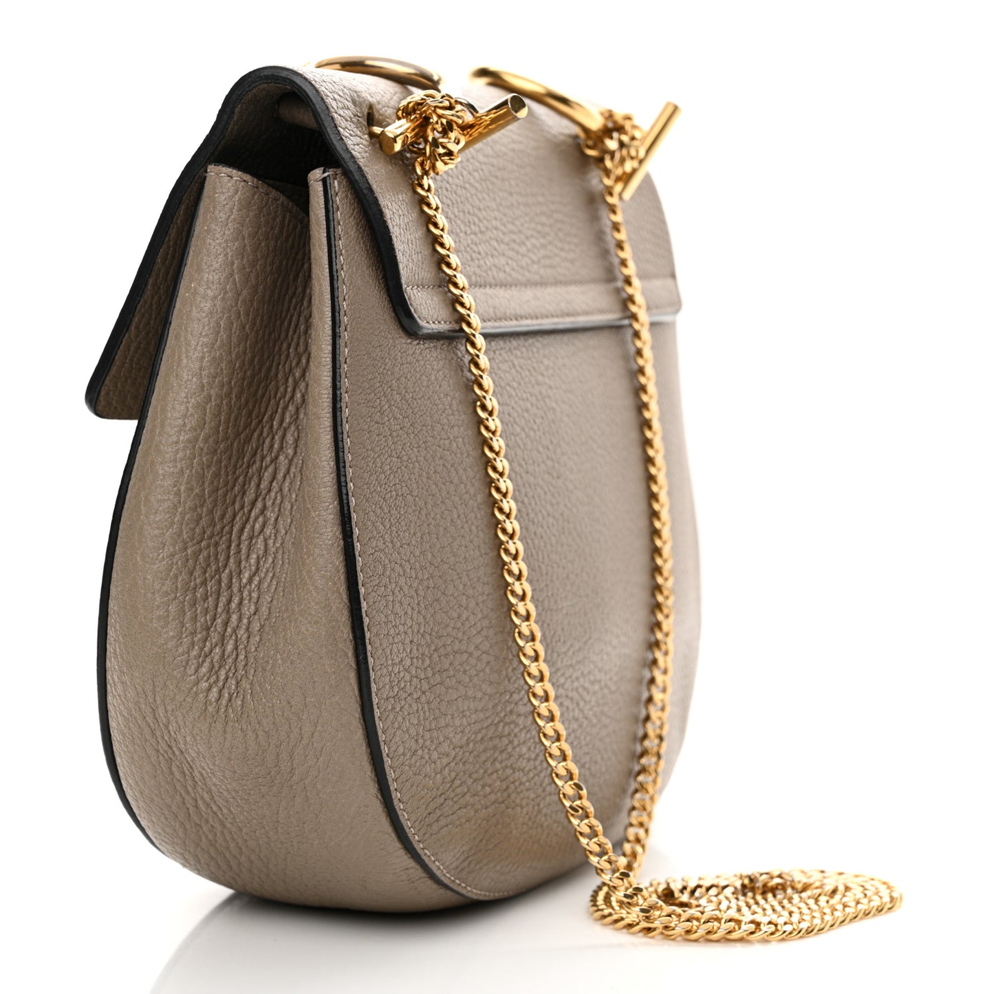Grained Lambskin Drew Shoulder Bag Motty Grey