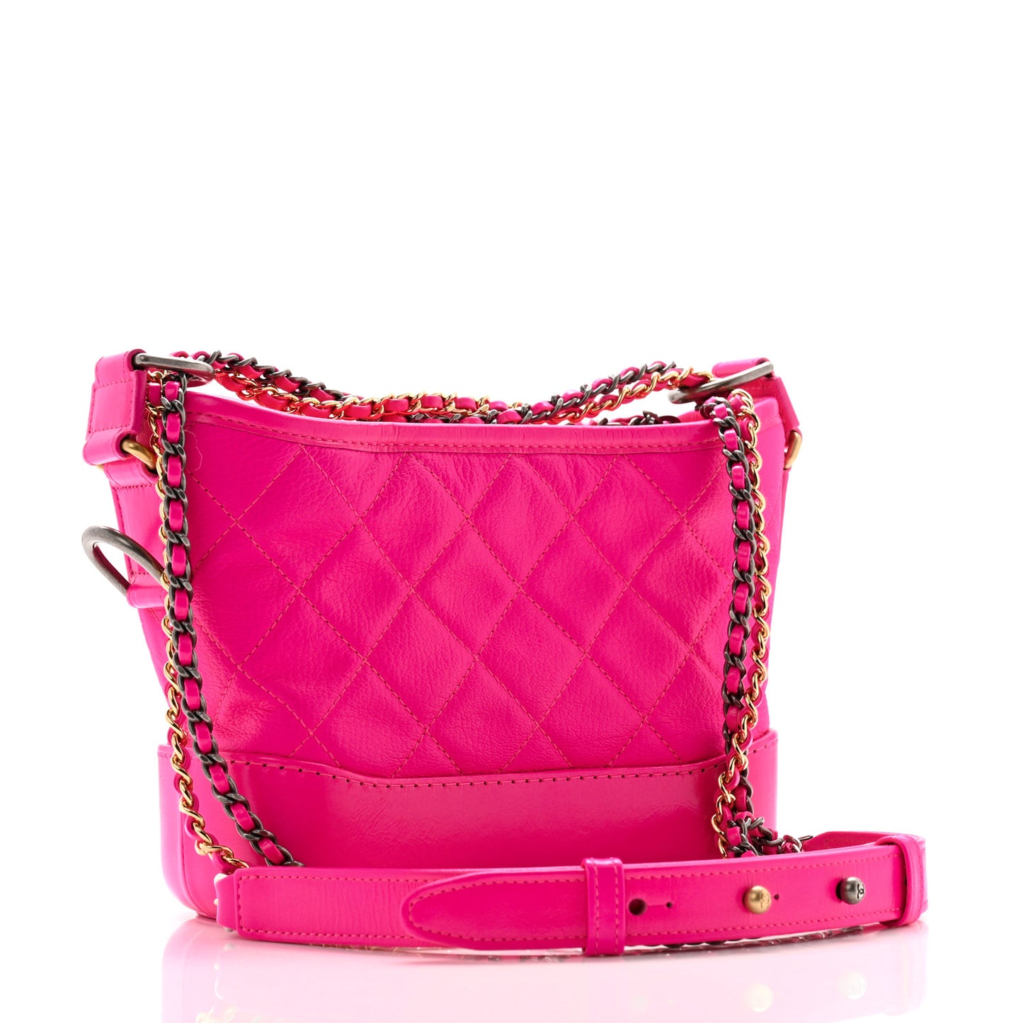 Goatskin Quilted Small Gabrielle Hobo Pink