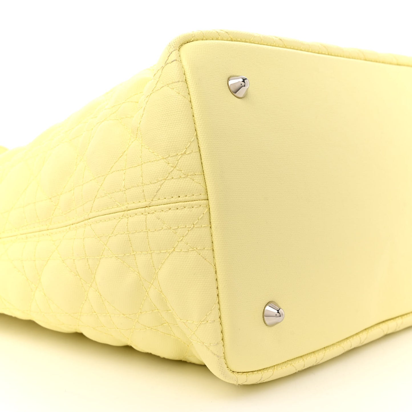 Coated Canvas Cannage Medium Panarea Tote Light Yellow