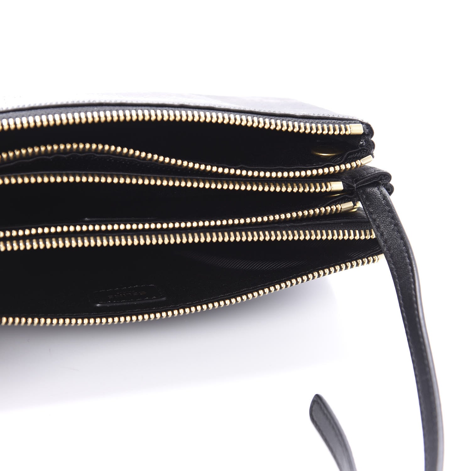 Celine Sequin Small Trio Crossbody Bag Black 5 of 10