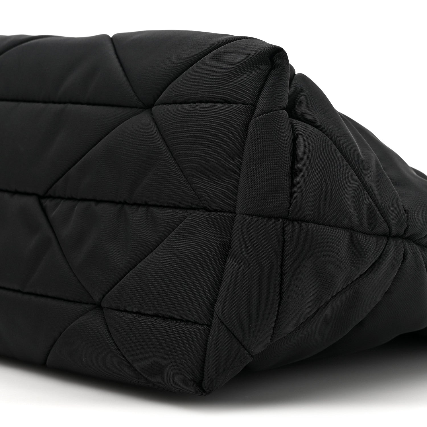 Prada Re-Nylon Nappa Triangle Quilted Padded Double Handled Zip Pocket Tote Black 8 of 9