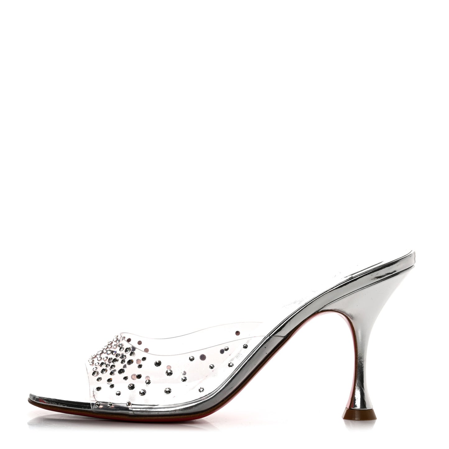 PVC Crystal Degramule Strass 85 38 Mules Silver