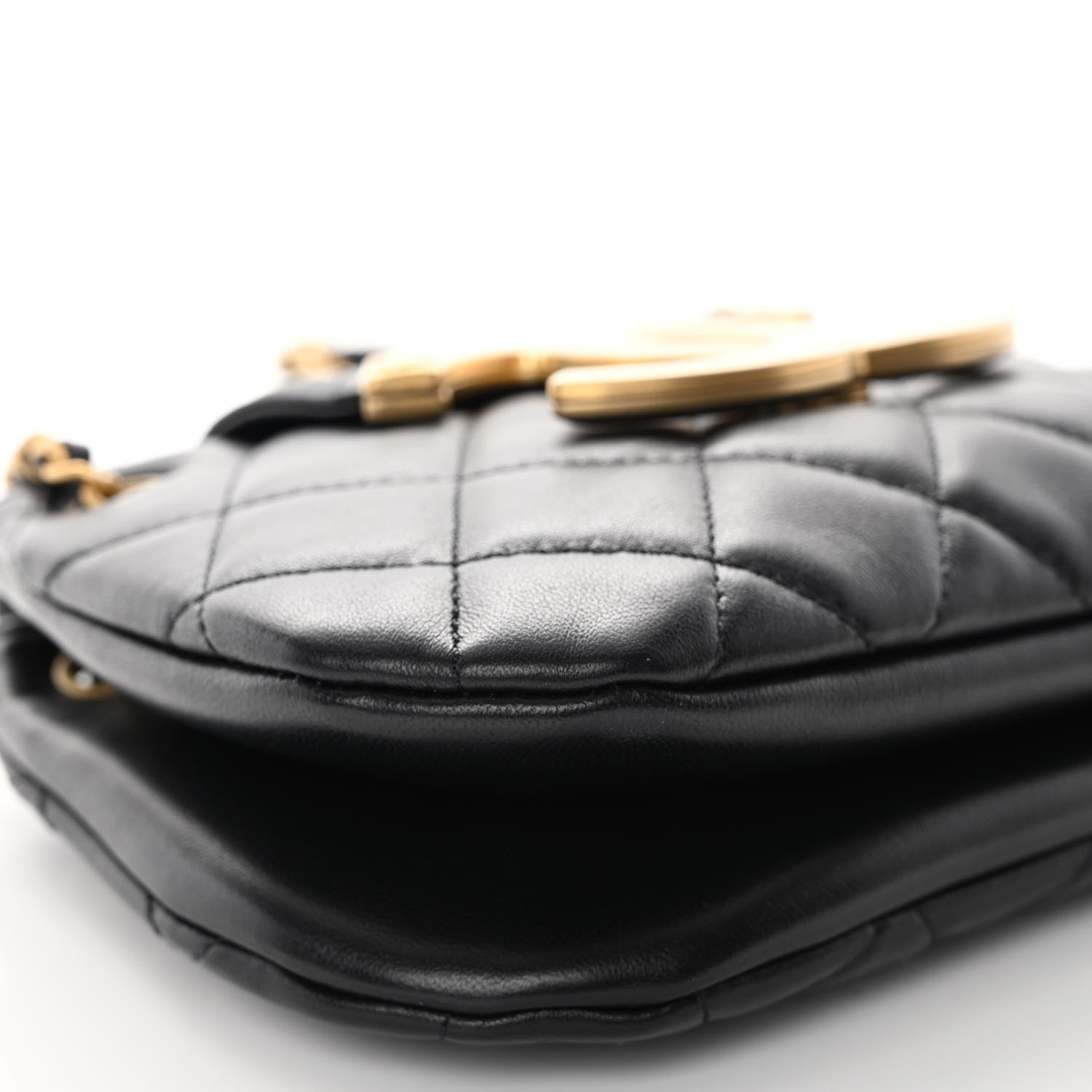 Chanel Lambskin Quilted Small Messenger Bag Black 8 of 9