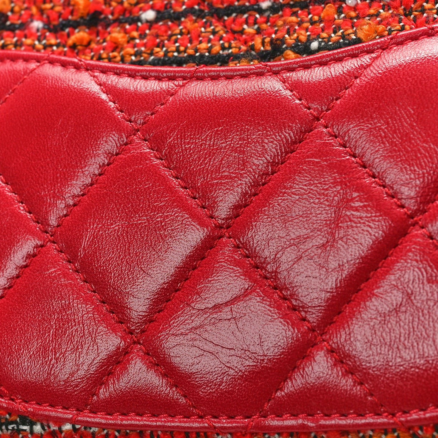 Tweed Knock On Wood Mini Flap Red