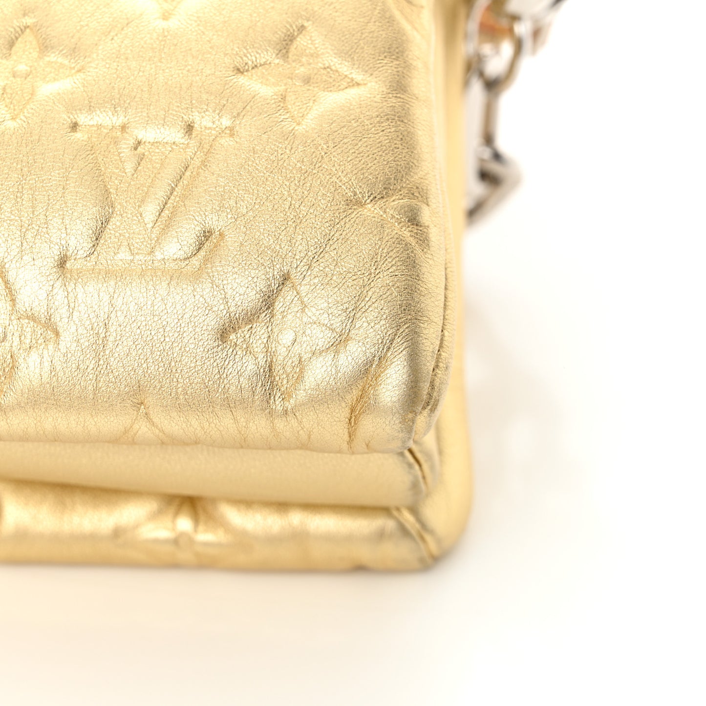Lambskin Embossed Monogram Coussin PM Gold