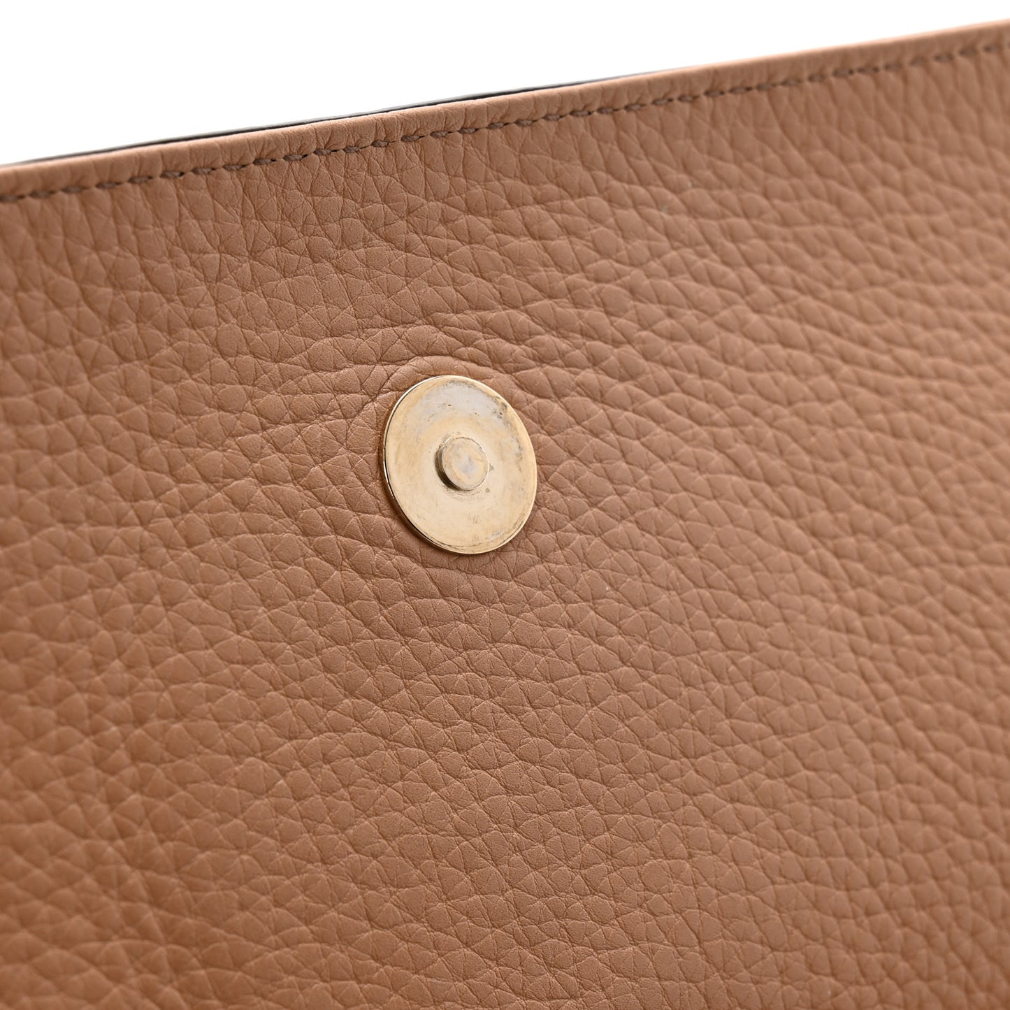 Pebbled Calfskin Medium Soho Clutch Camelia