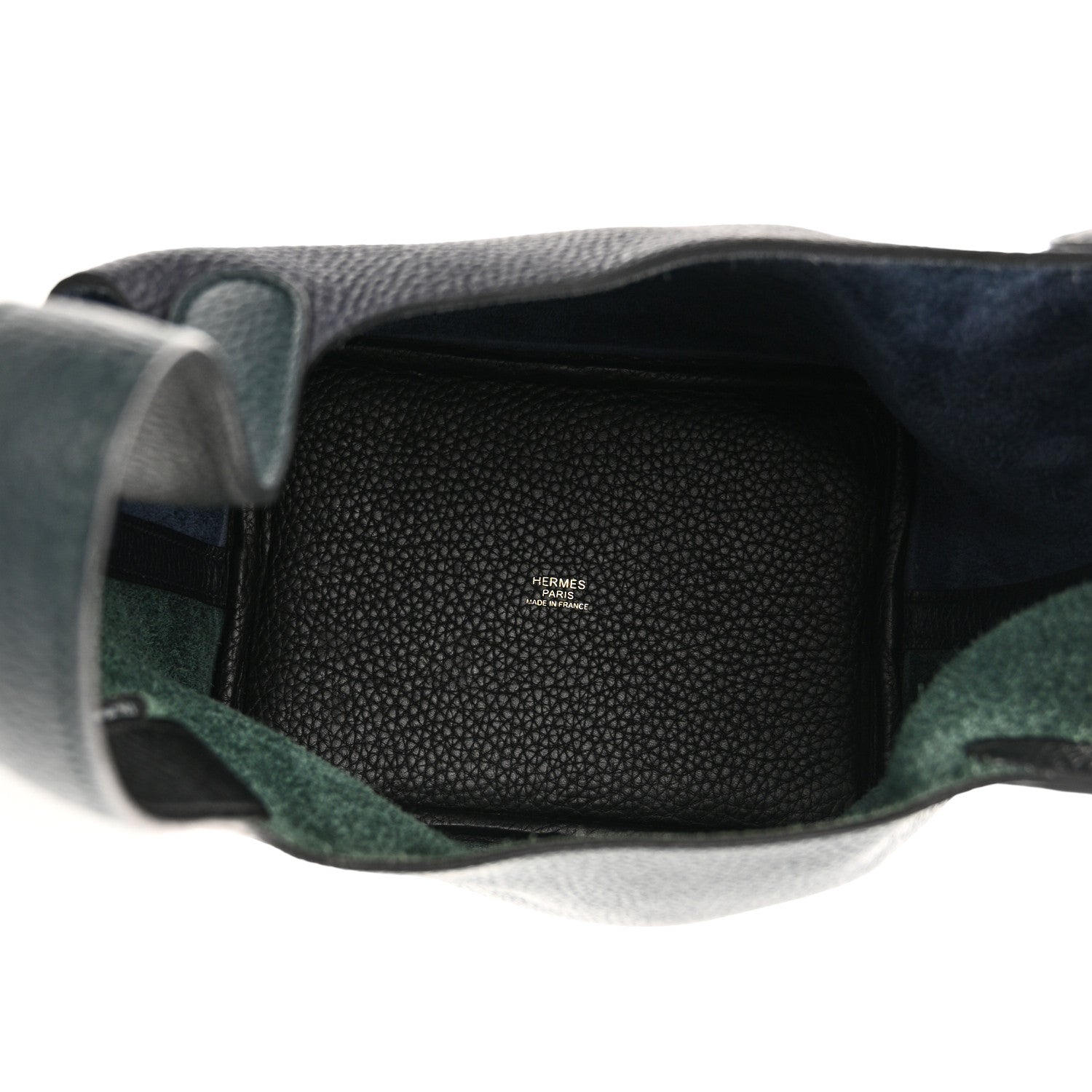 Hermes Taurillon Clemence Casaque Picotin Lock 18 PM Bleu Nuit Vert Bosphore 5 of 10