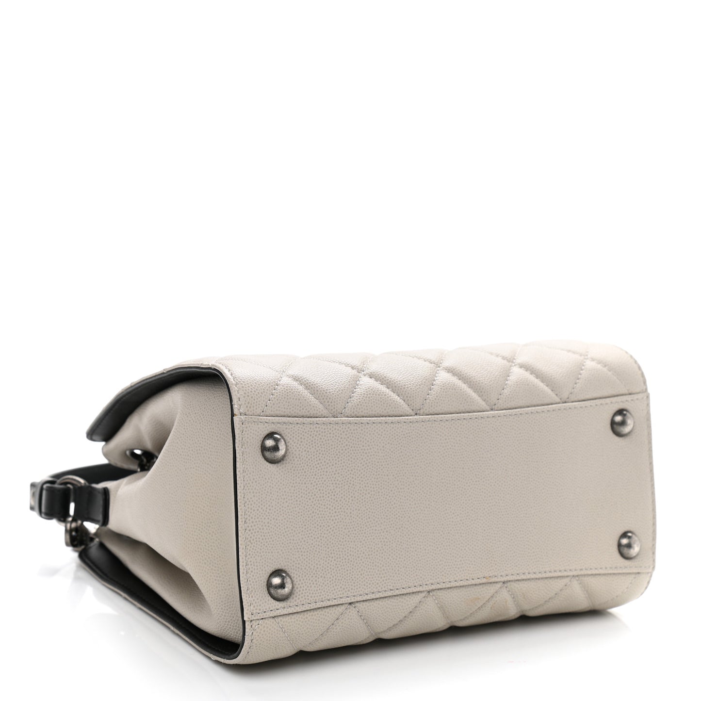Caviar Quilted Small CC Bucket Bag Grey