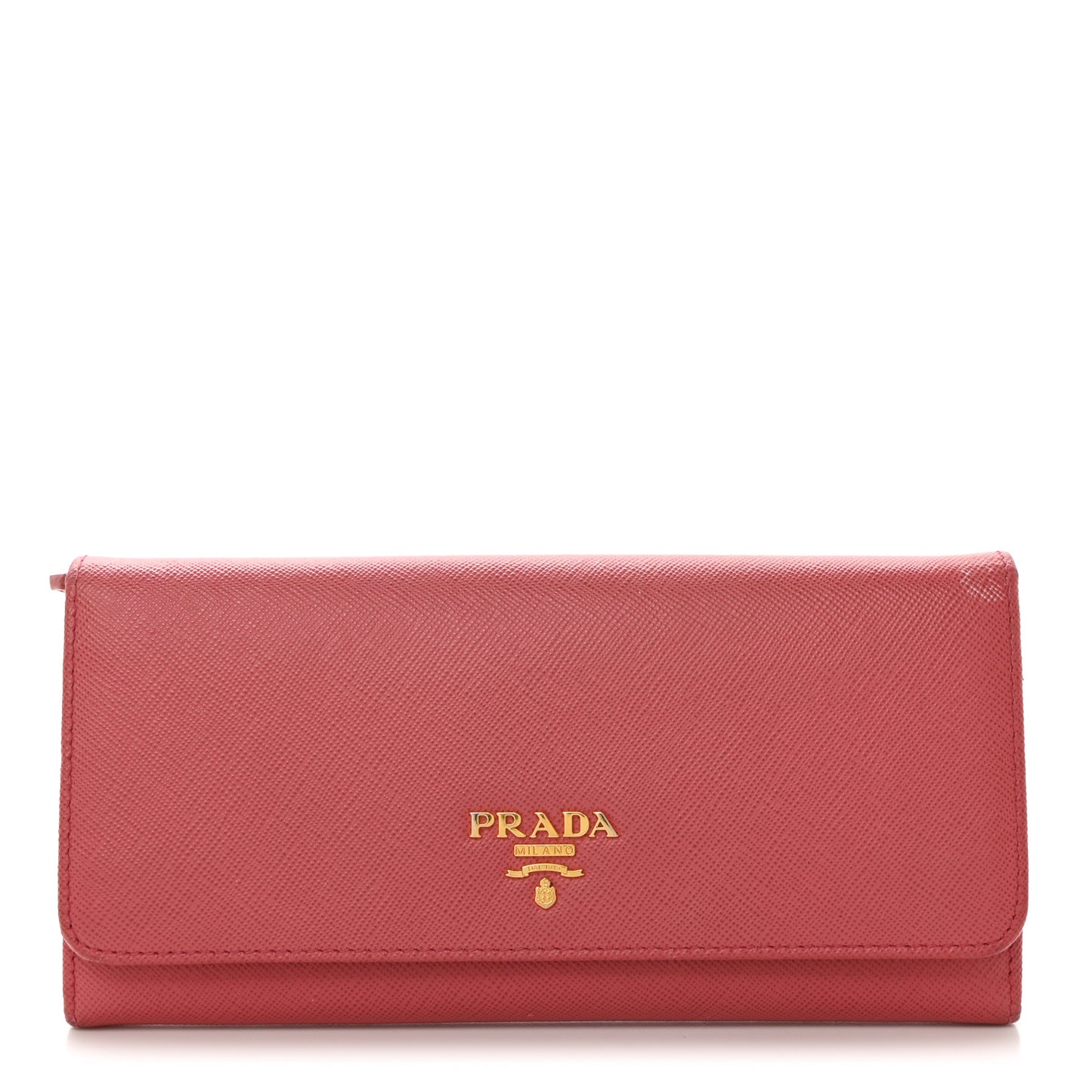 Saffiano Metal Continental Flap Wallet Fragola