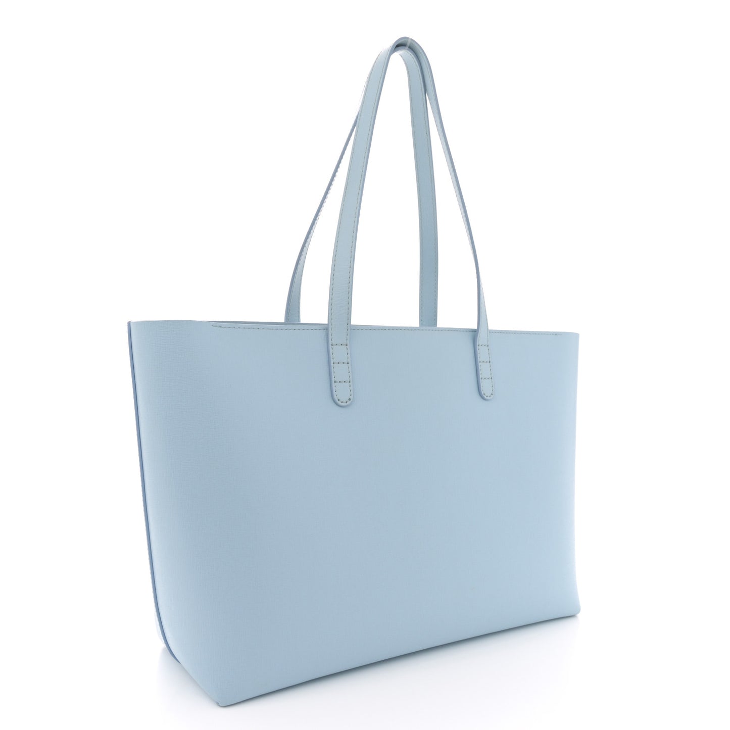 Saffiano Small Zip Tote Light Blue