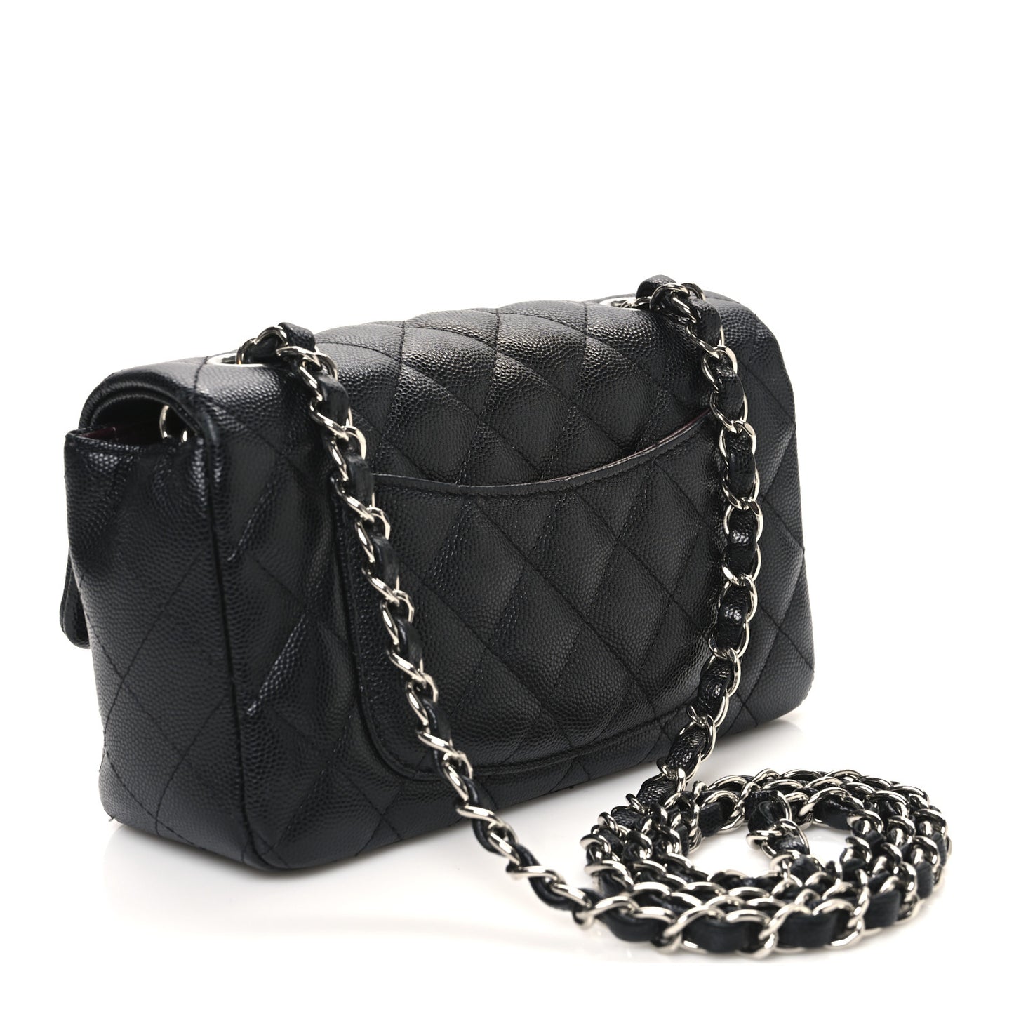 Caviar Quilted Mini Rectangular Flap Black