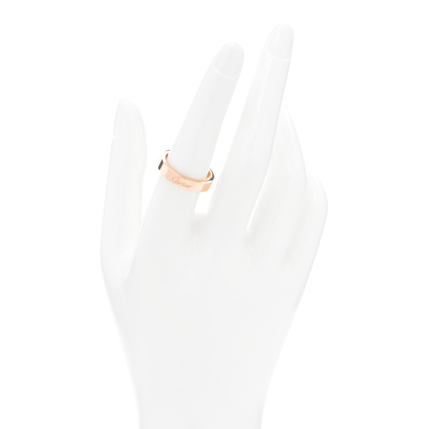 18K Pink Gold 4mm C De Cartier Wedding Band Ring 56 7.75