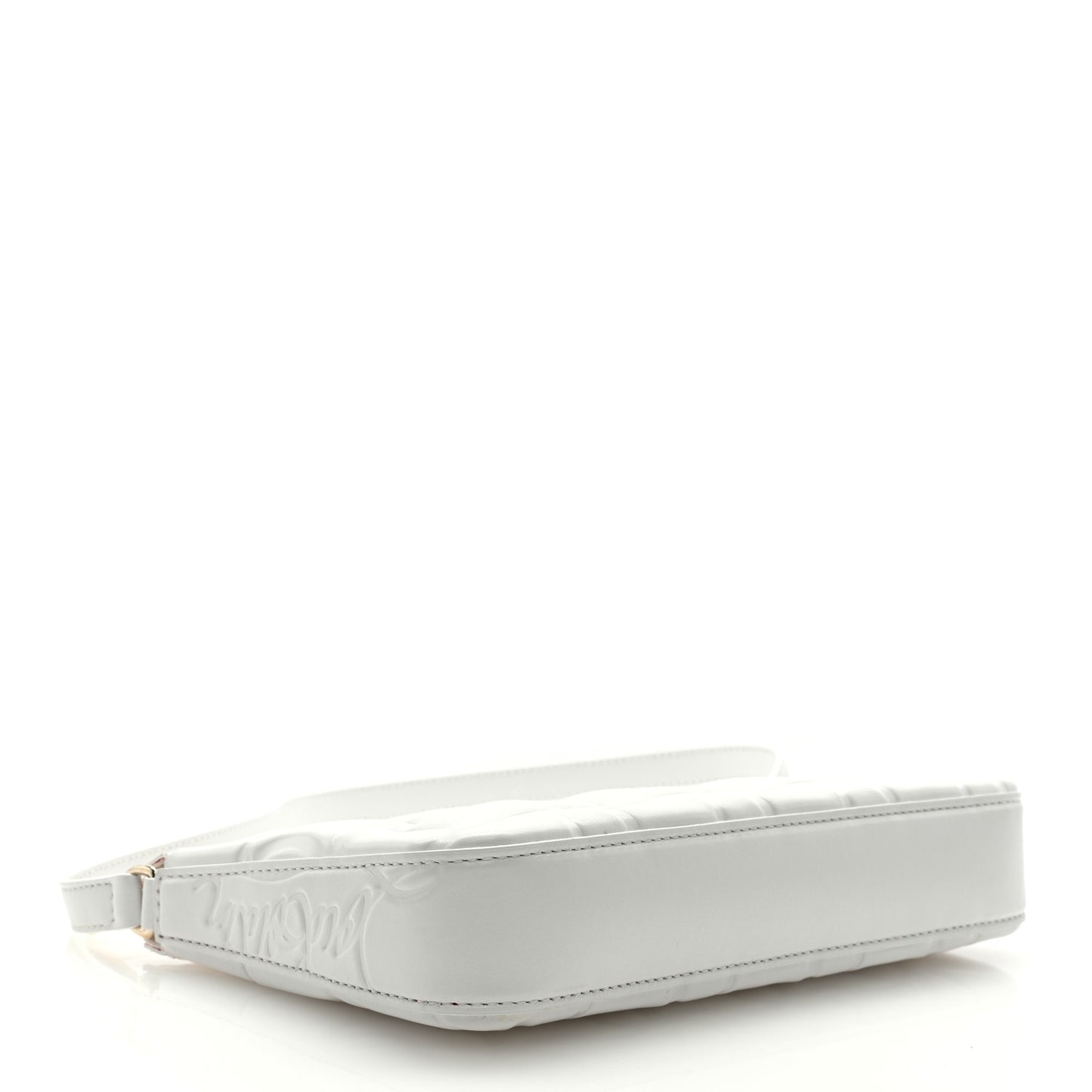 Calfskin Embossed Loubila Shoulder Bag White